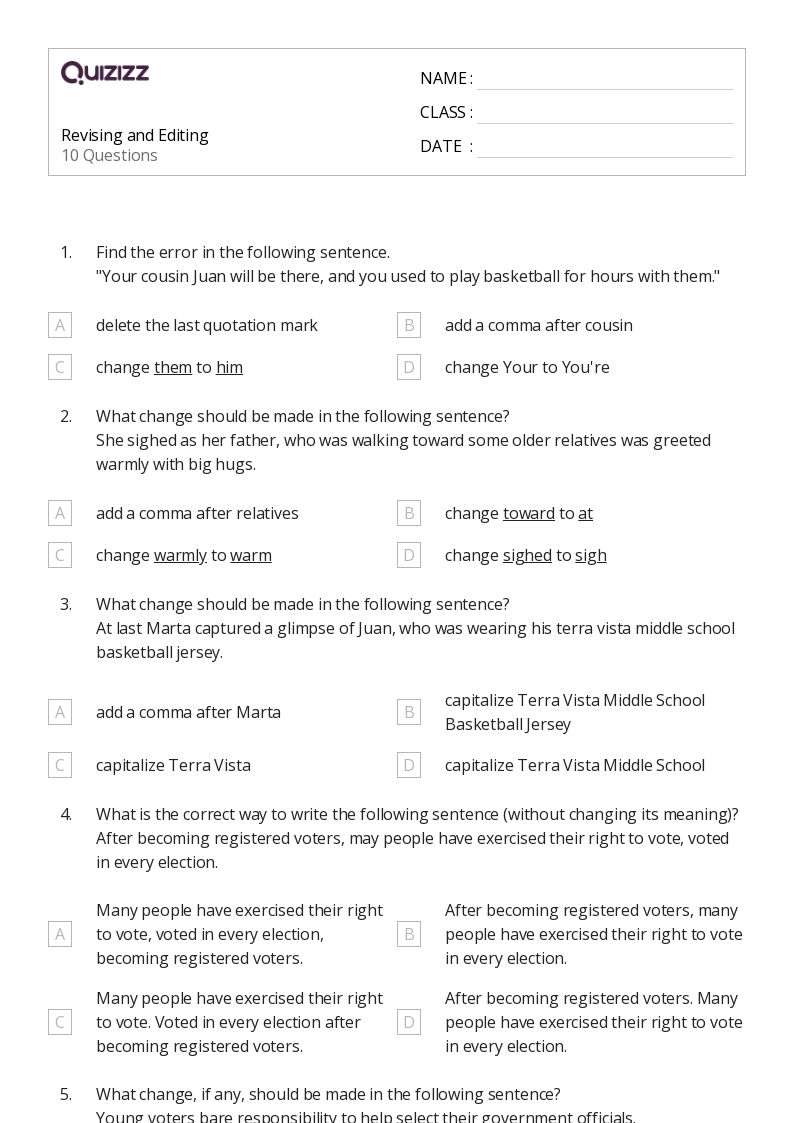 50+ Revising Writing worksheets for Kindergarten on Quizizz | Free