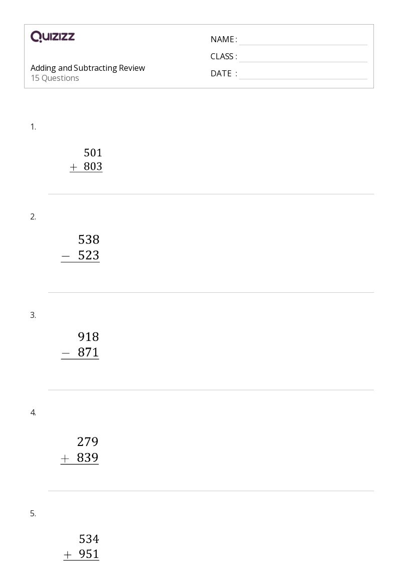 50+ Adding and Subtracting Fractions worksheets for 2nd Grade on Quizizz Free & Printable
