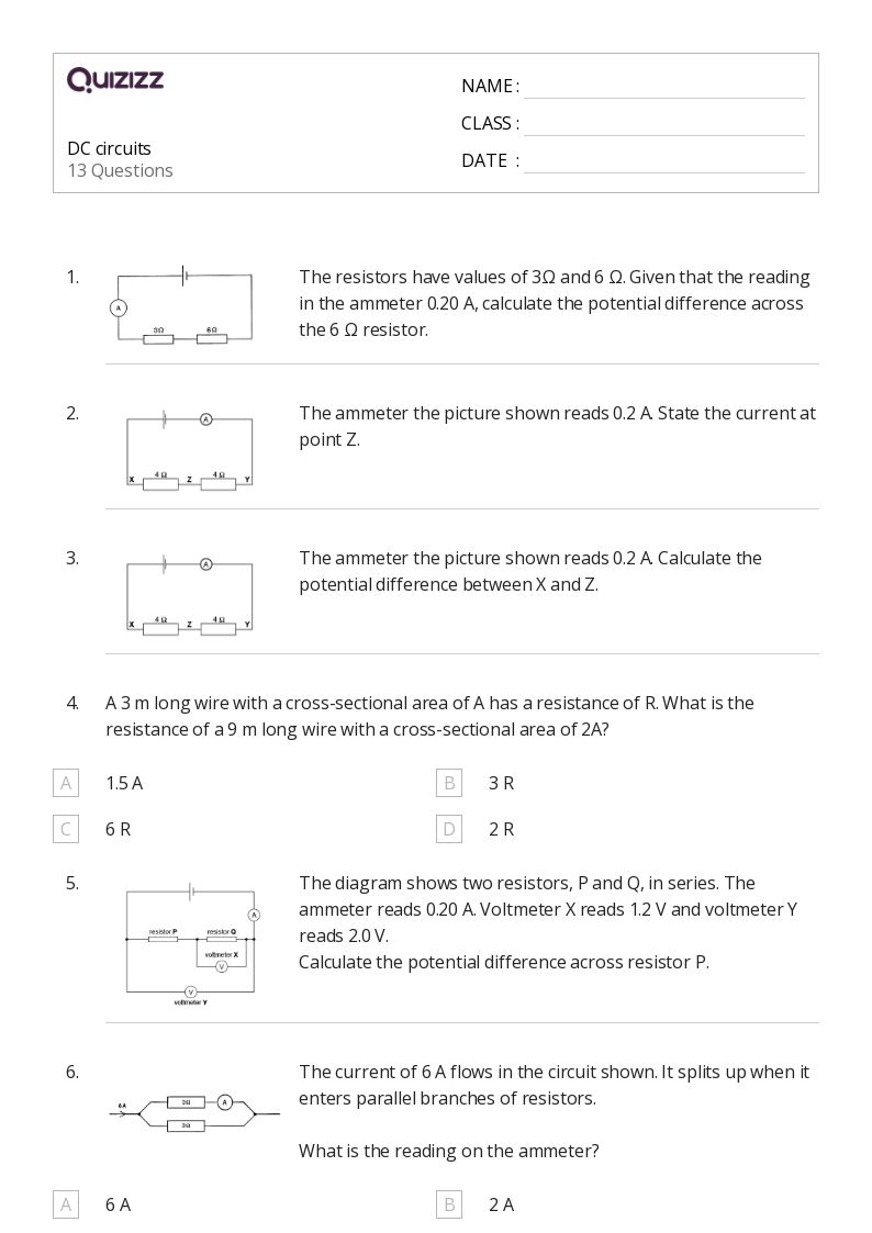 50+ series and parallel resistors worksheets for 10th Class on Quizizz