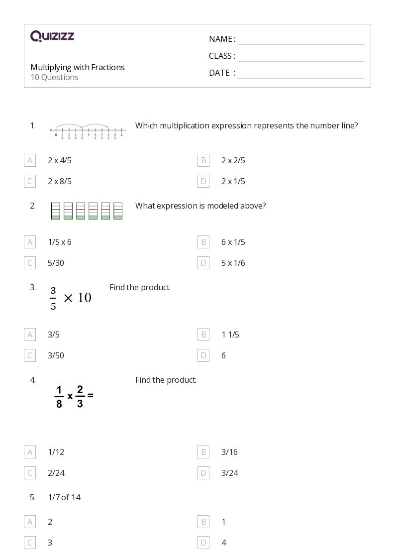 50+ Multiplying Fractions worksheets for 1st Grade on Quizizz Free