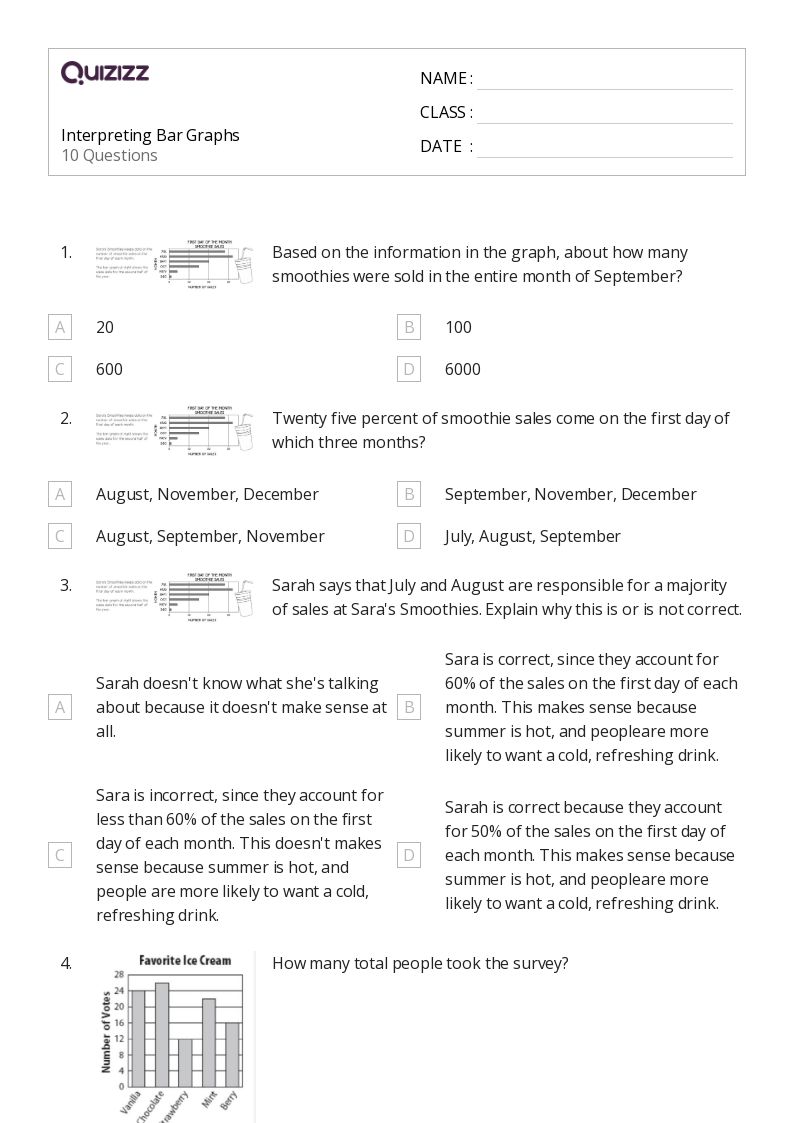 50+ Interpreting Graphs worksheets for 7th Grade on Quizizz Free & Printable