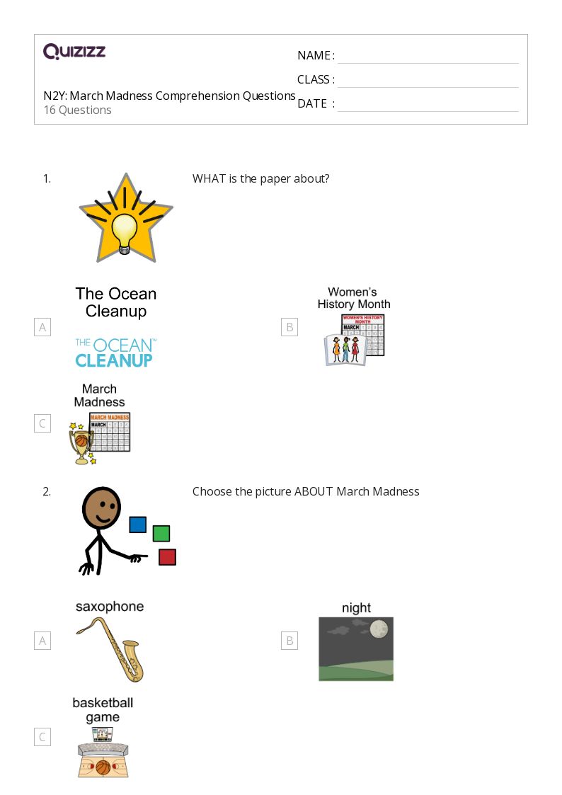 50+ Comprehension Questions worksheets for 2nd Year on Quizizz Free