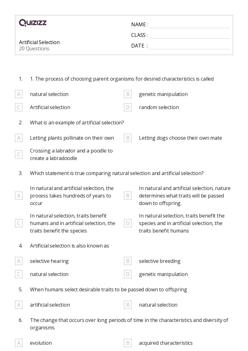50+ Natural Selection and Adaptations worksheets for Kindergarten on