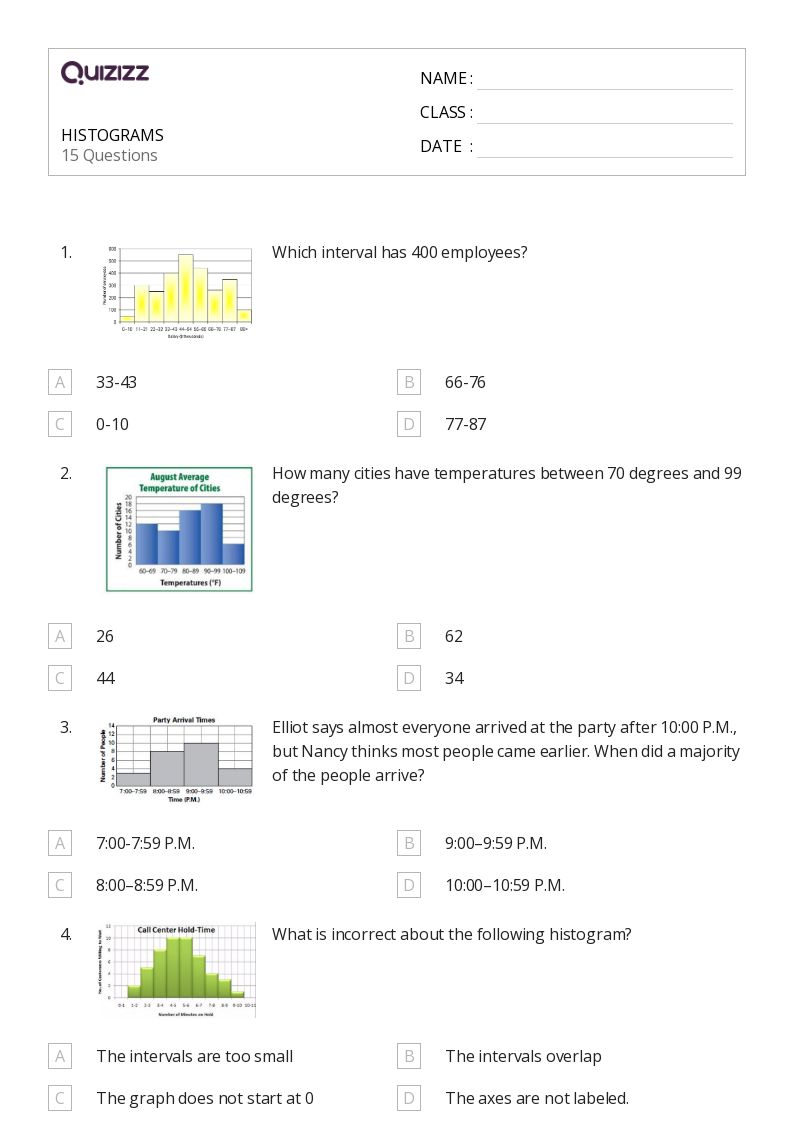 50+ Histograms worksheets for 6th Grade on Quizizz | Free & Printable