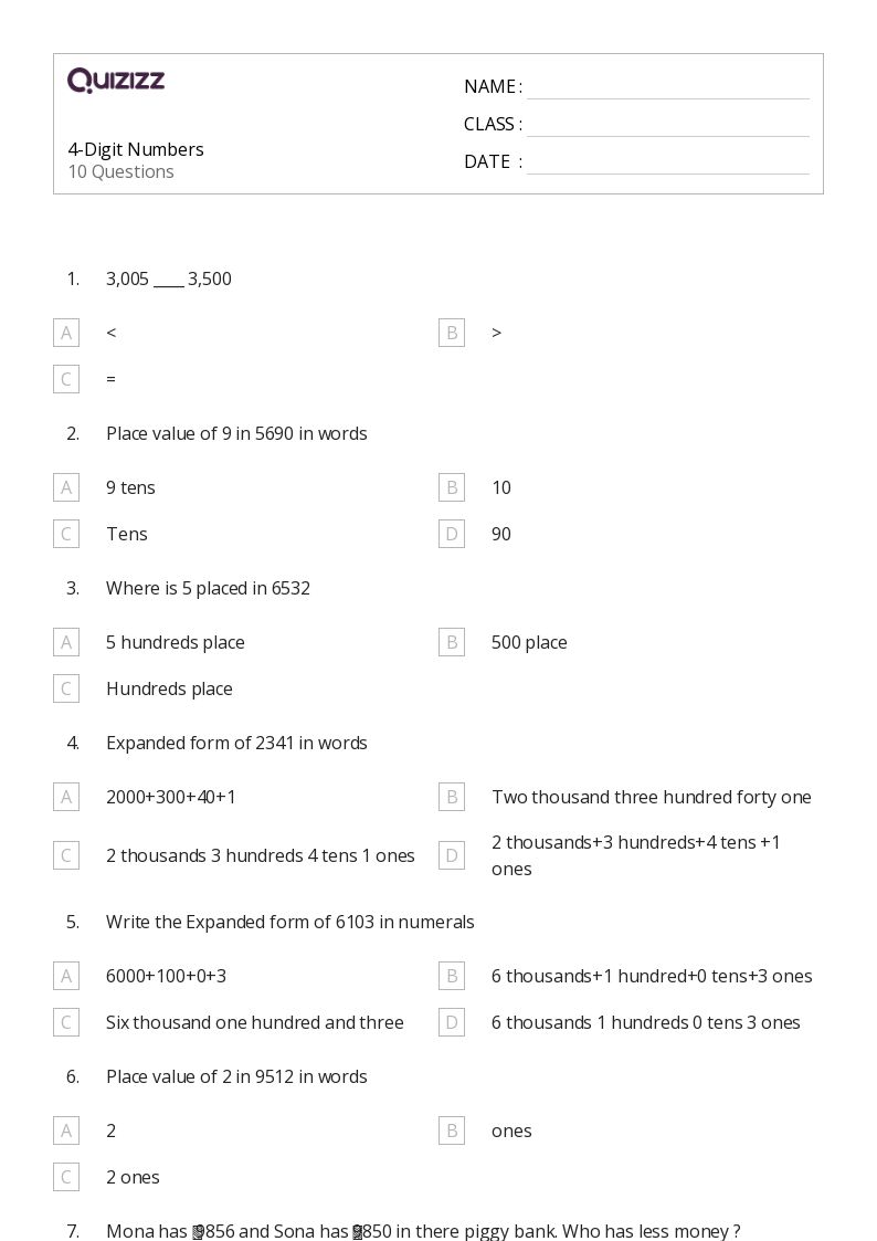 50+ Comparing TwoDigit Numbers worksheets for Kindergarten on Quizizz Free & Printable