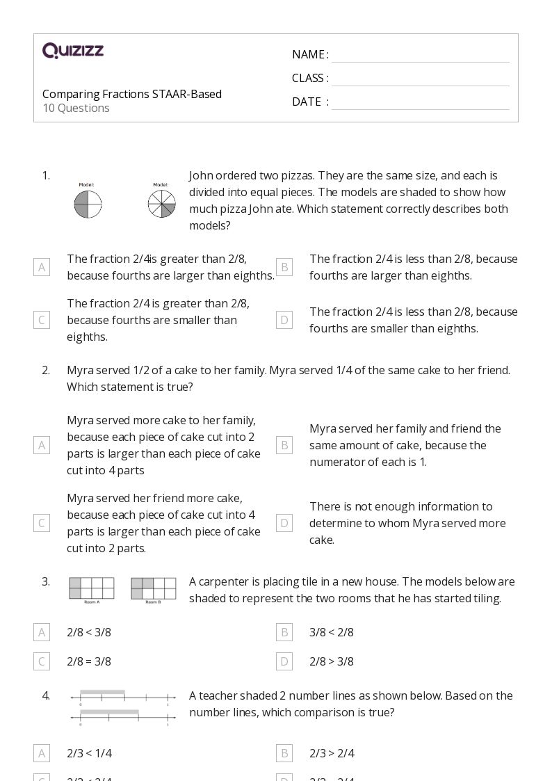 50+ Fraction Models worksheets for 3rd Grade on Quizizz Free & Printable