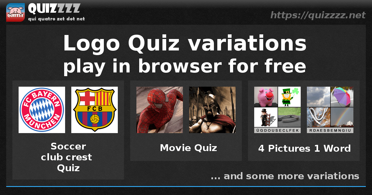 Play many free logo quiz variations right in the browser