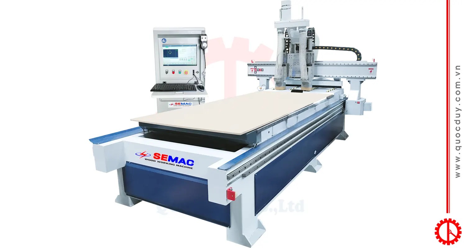 MÁY CNC ROUTER 2 ĐẦU SM 1325 A2 QUỐC DUY