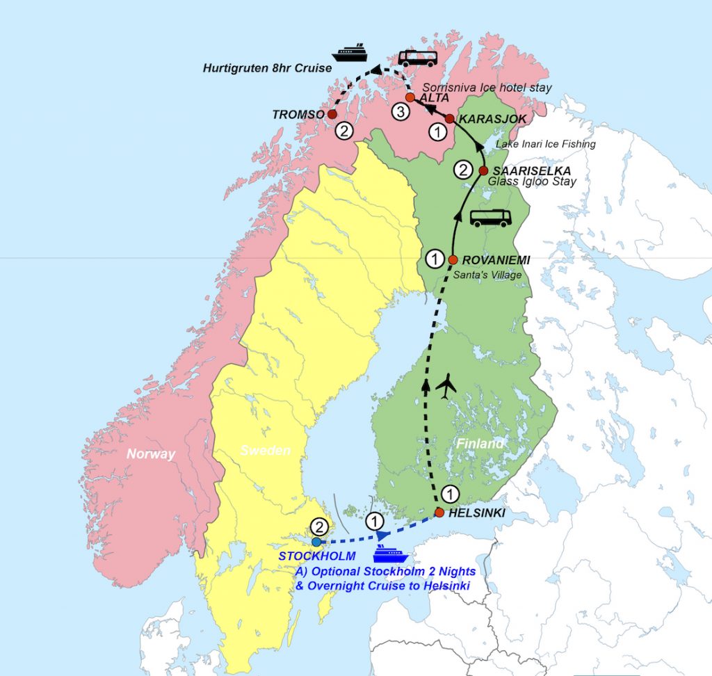 2022 Arctic Circle and Auroras Northern Lights TourQuo Vadis Holidays