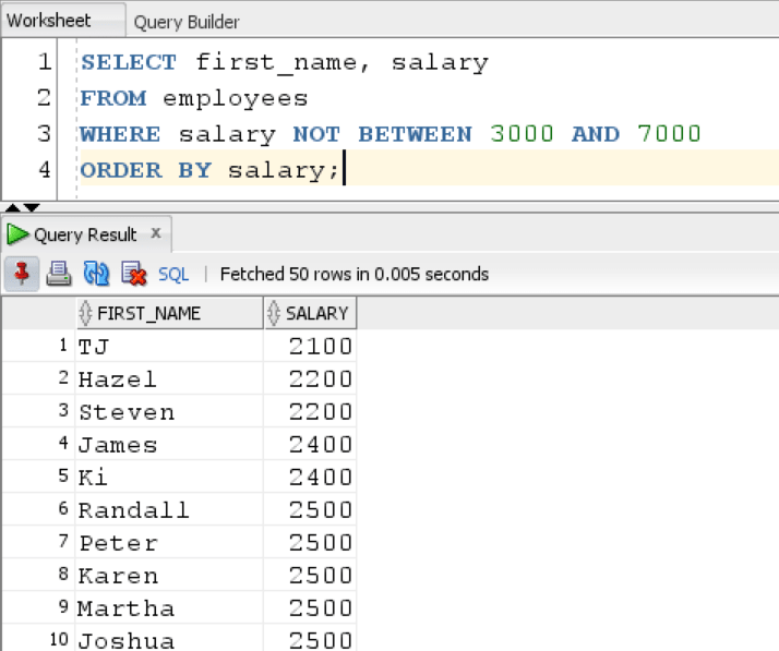 Oracle BETWEEN Qurosity Learning Never Stops