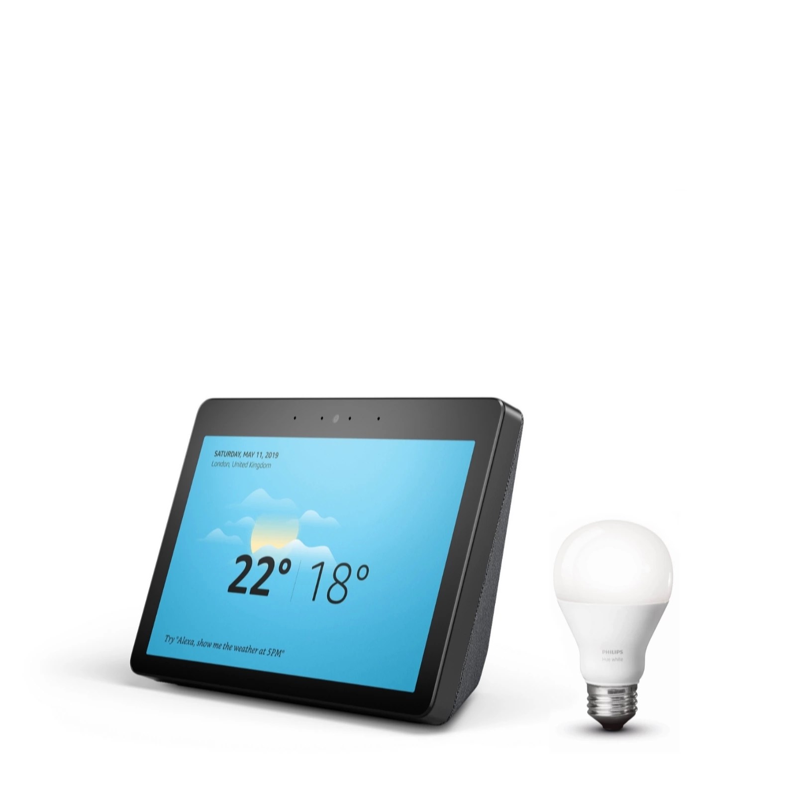 Amazon Echo Show 2nd Gen Smart Speaker With Alexa Philips Hue Bulb
