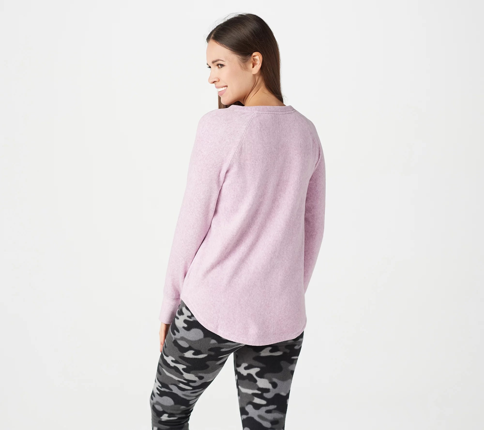 Cuddl Duds Fleecewear Stretch V-Neck Long-Sleeve Top - QVC.com