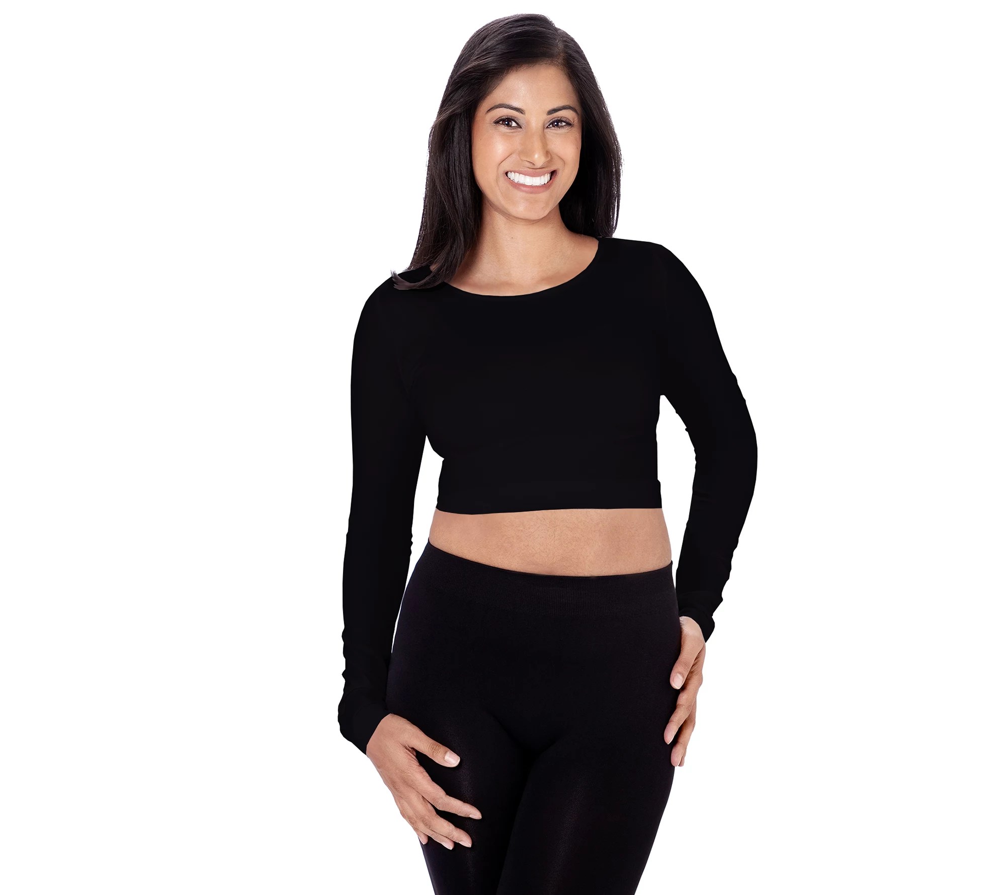 skinnytees Long Sleeve Crop Top Missy
