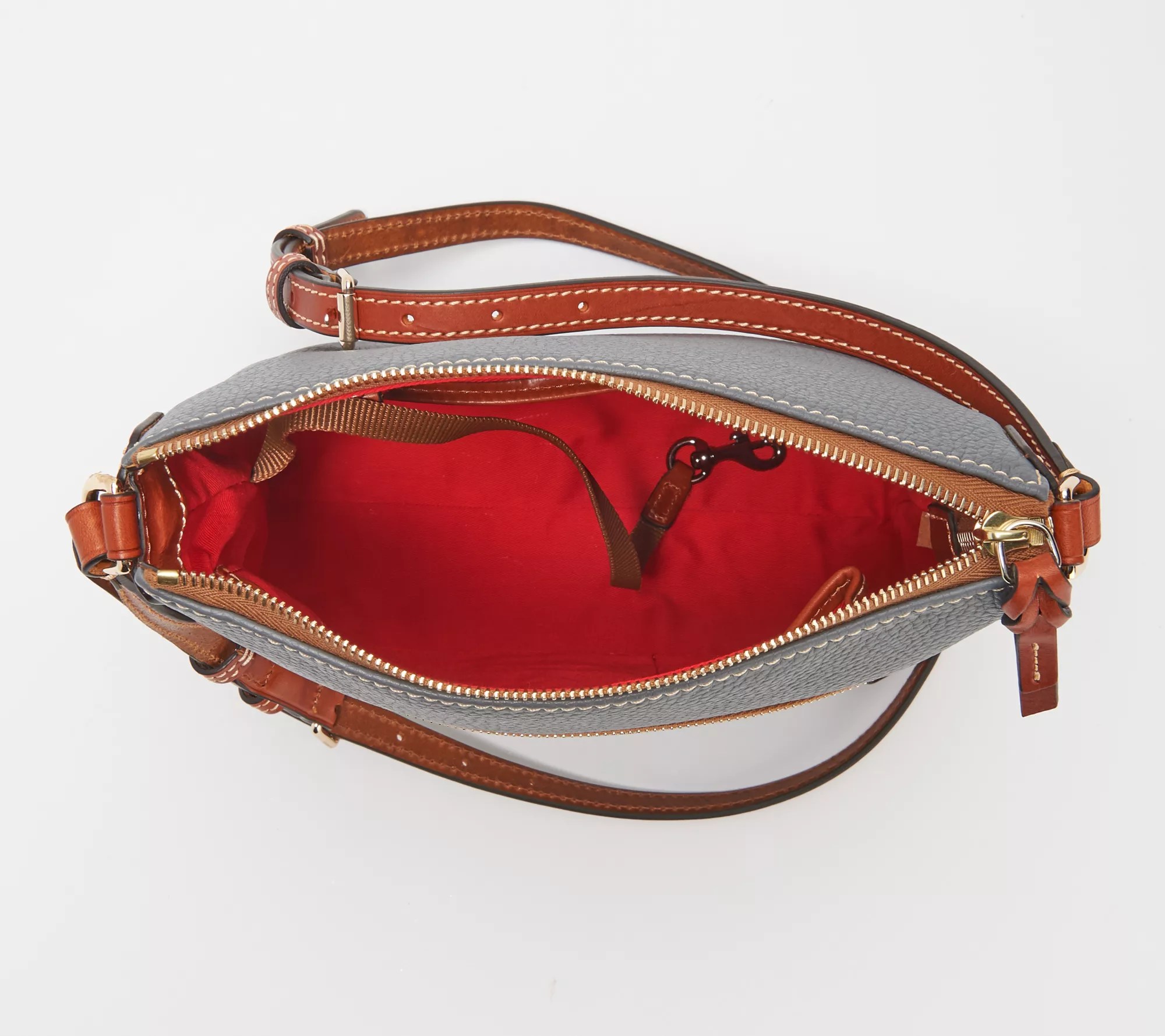 (QVC) Dooney & Bourke Pebble Leather Crossbody