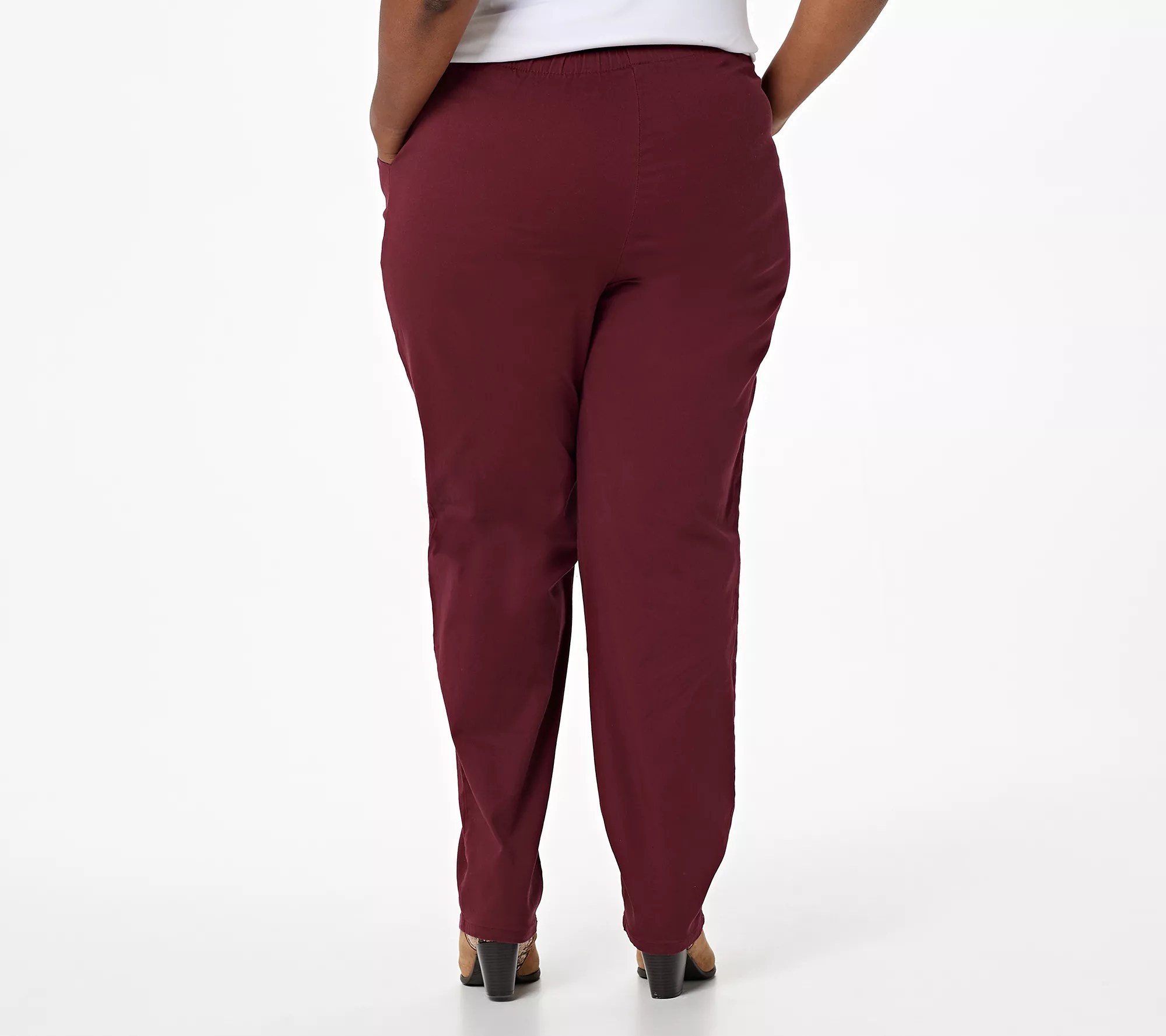 Denim & Co. Original Waist Stretch Petite Pants with Side Pockets