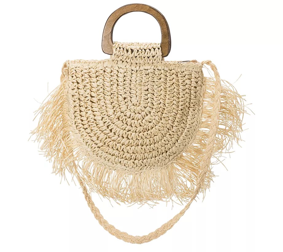 Melie Bianco Sicily Eco Straw Crossbody Bag