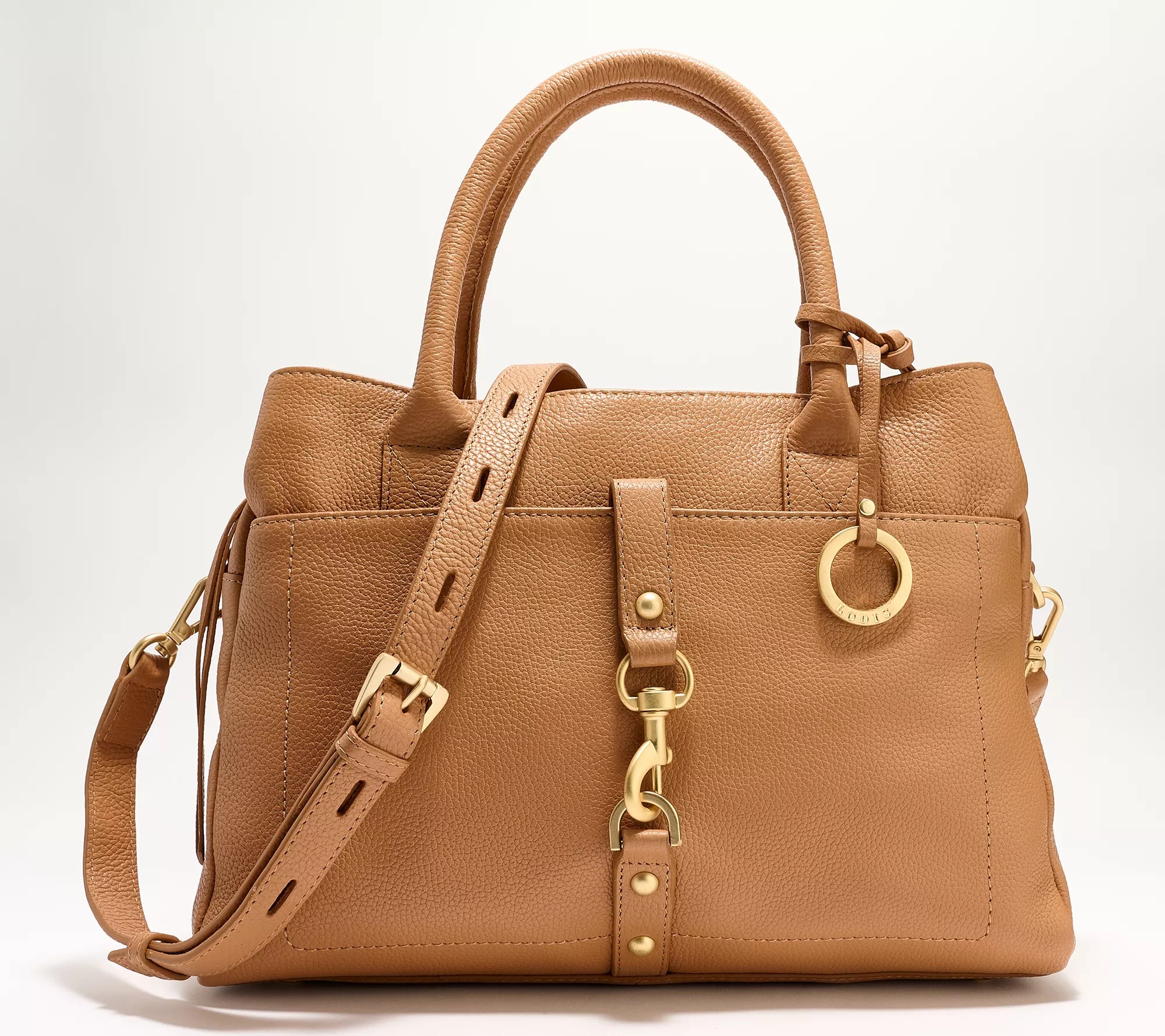 LODIS Texas Leather Satchel with Crossbody Strap