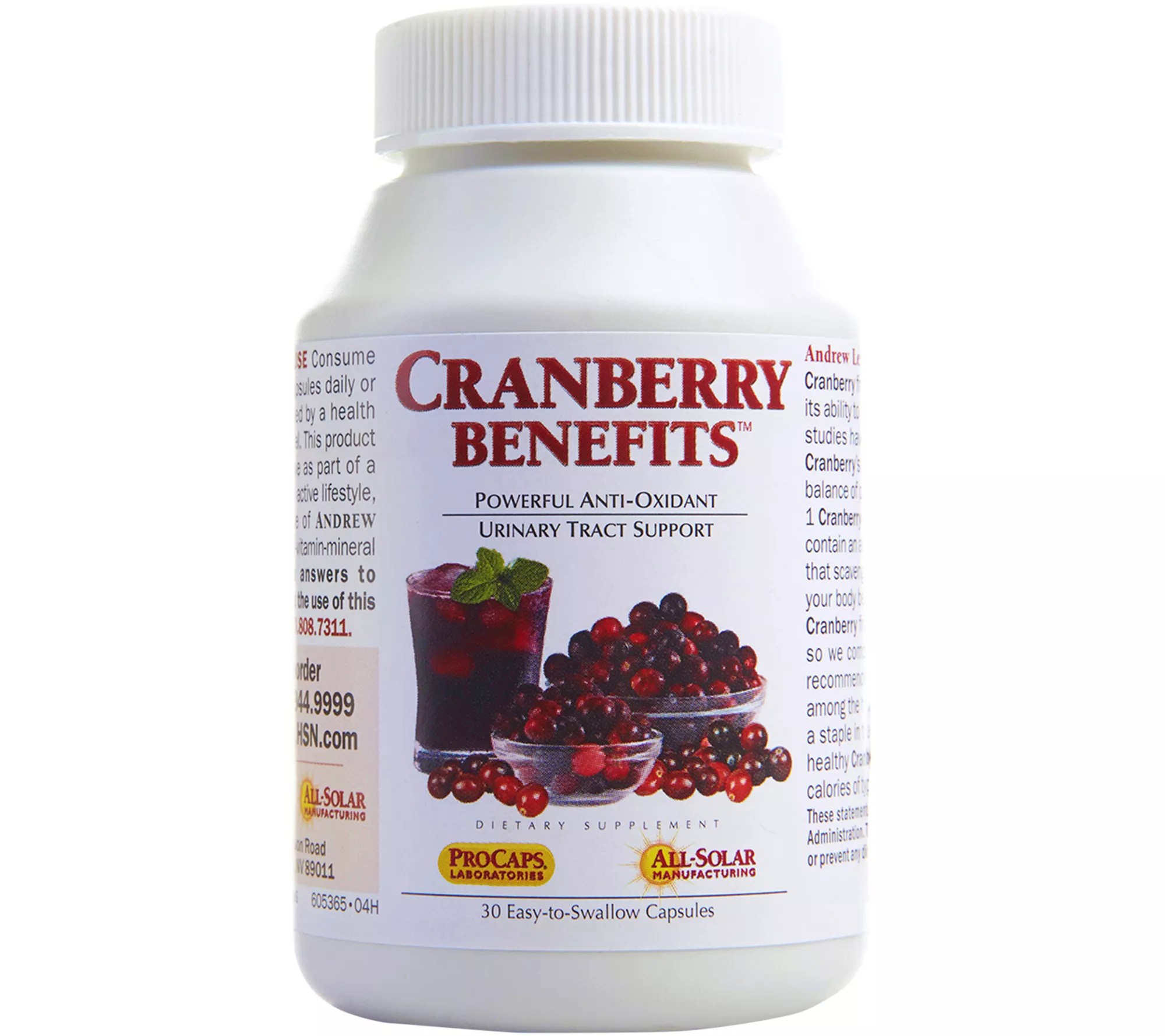 Andrew Lessman Cranberry400 Support Bladder Kidney, Urinary Tract