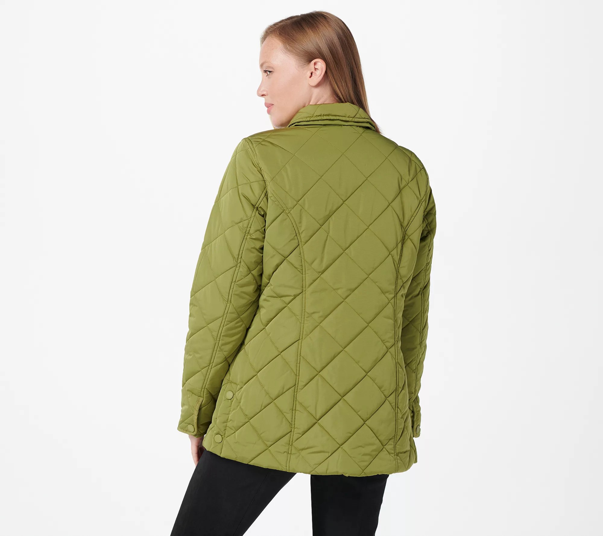 Isaac Mizrahi Live! Quilted Barn Jacket with Printed Lining