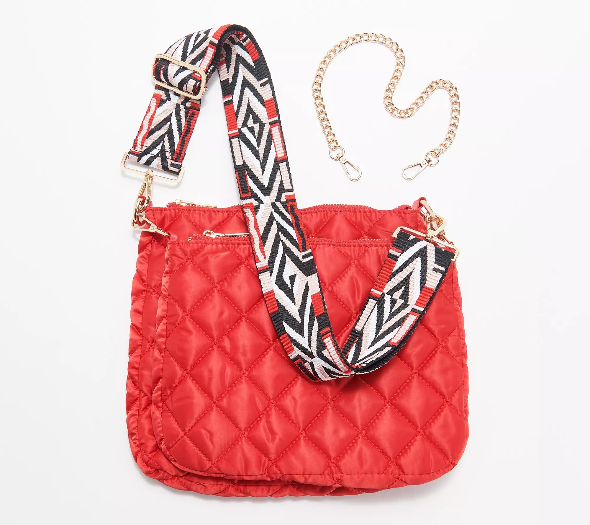 Amy Stran x AHDORNED Quilted Double Bag Messenger