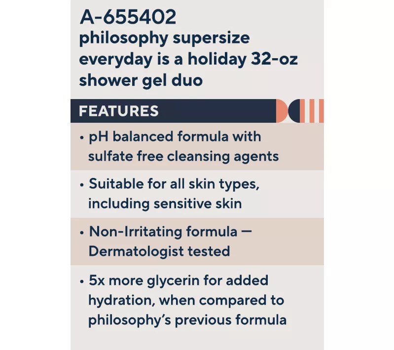 philosophy supersize everyday is a holiday 32oz shower gel duo