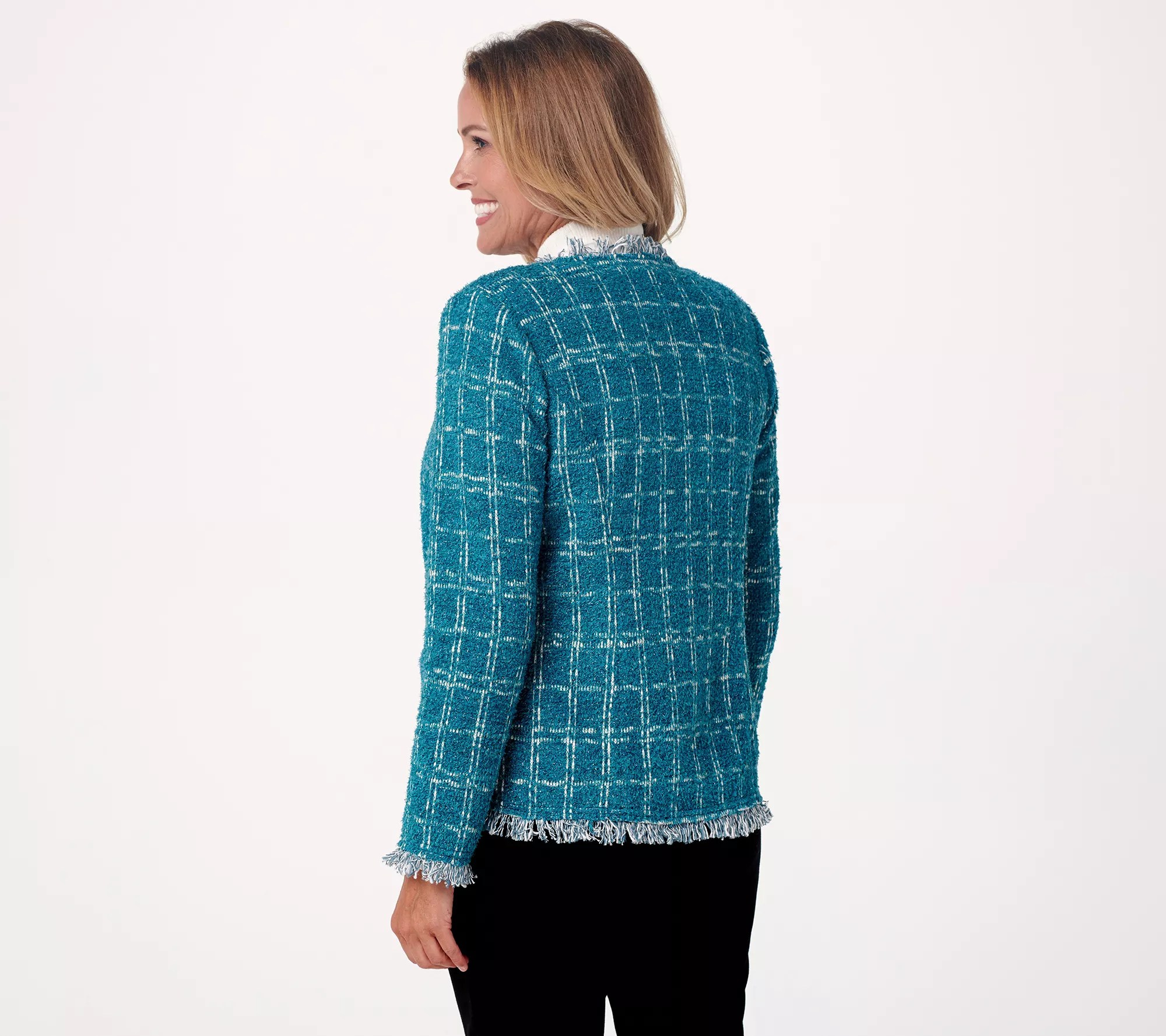 Joan Rivers 30th Anniversary Boucle Jacket w/ Fringe Edge