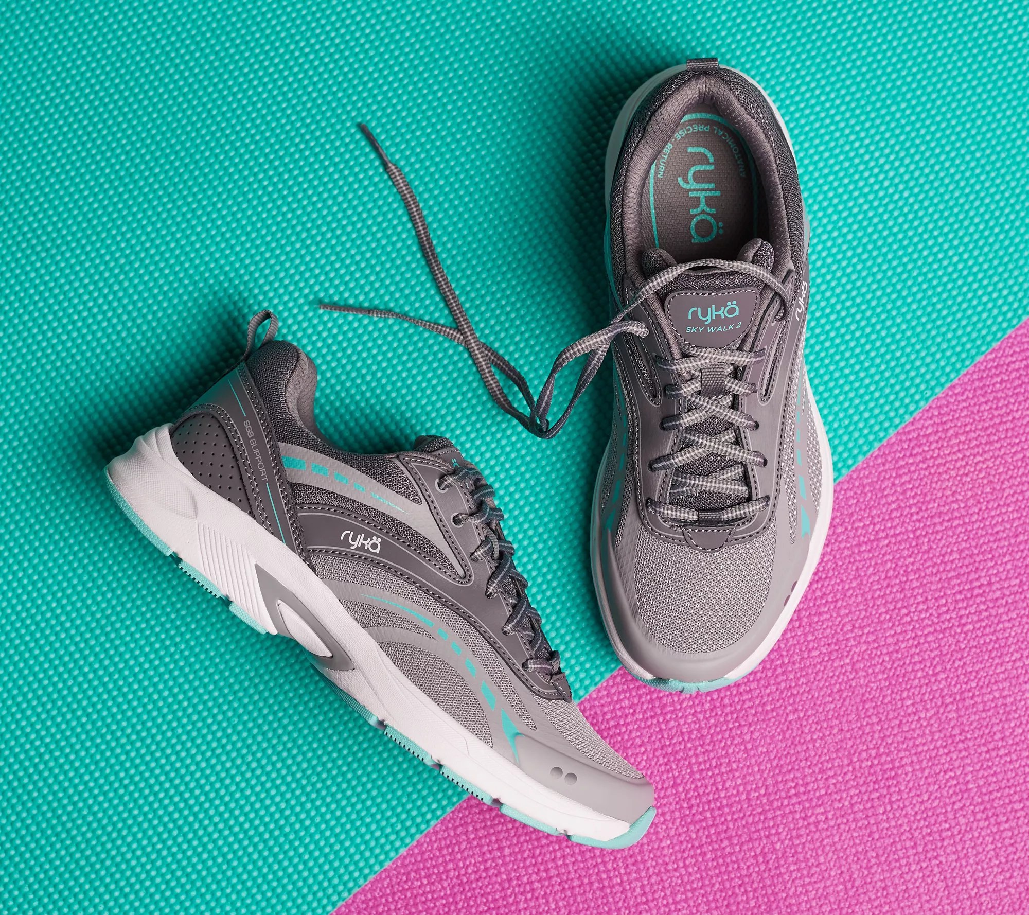 Ryka Mesh LaceUp Walking Sneakers Sky Walk 2