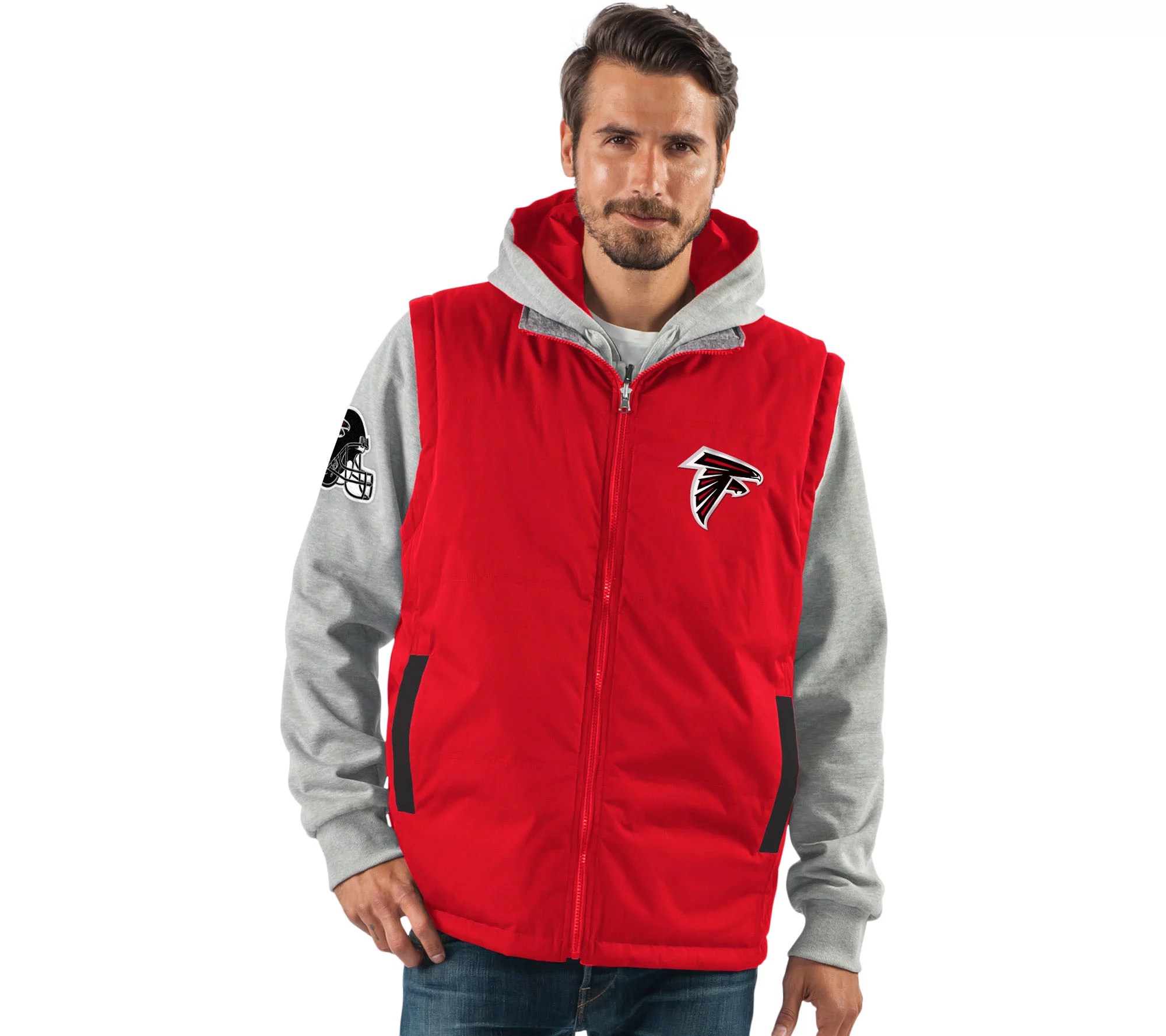 NFL 8in1 Reversible Vest and Hoodie Combo