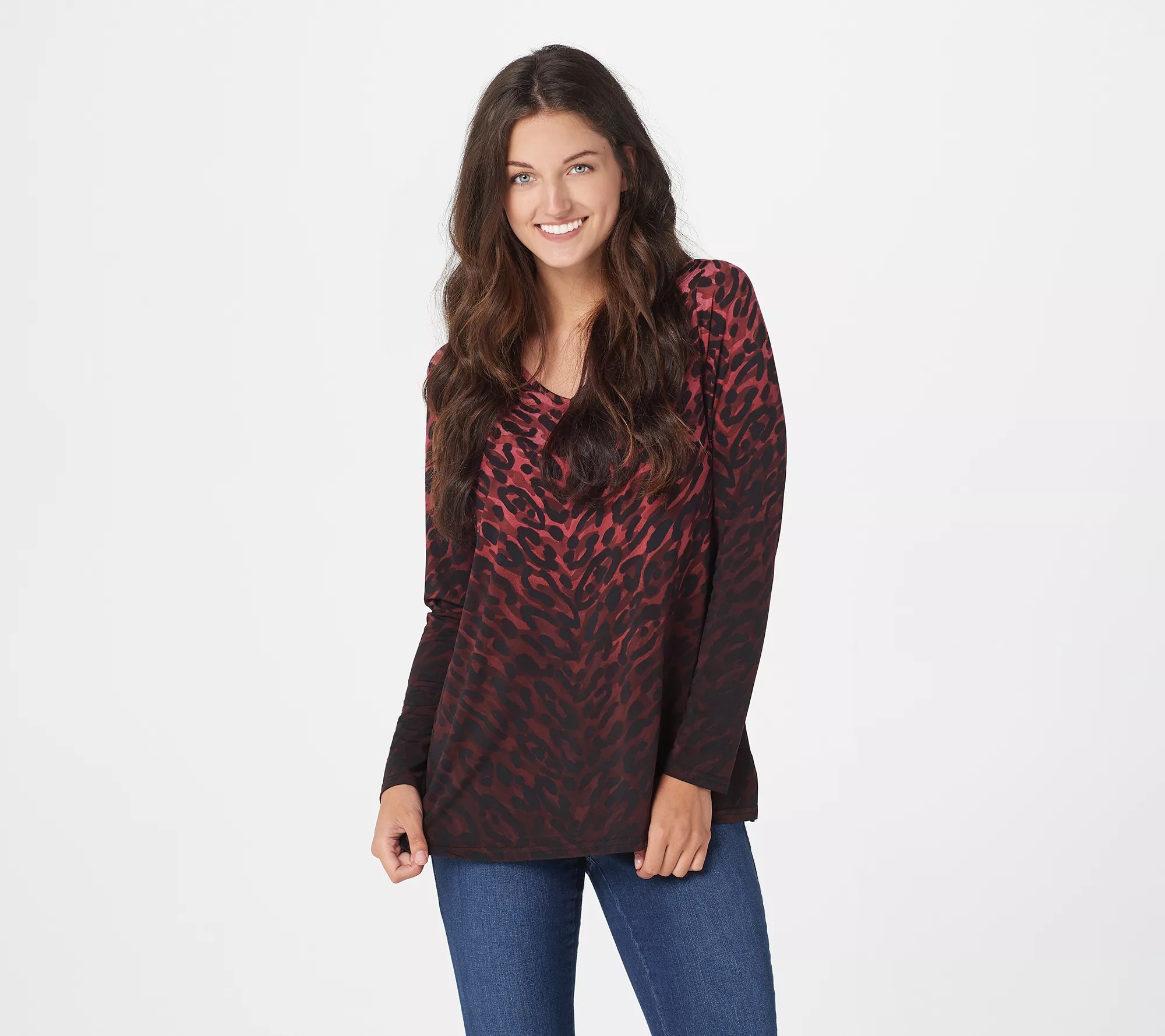 Belle by Kim Gravel Animal Print Knit Top