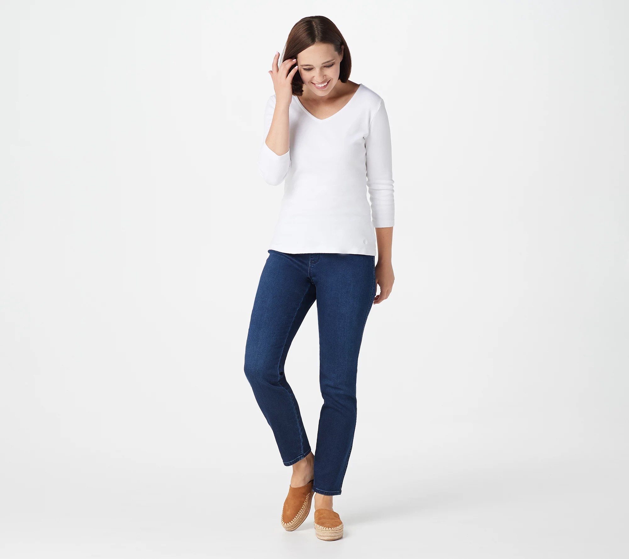 GRAVER Susan Graver Regular Knit Denim PullOn Jeans