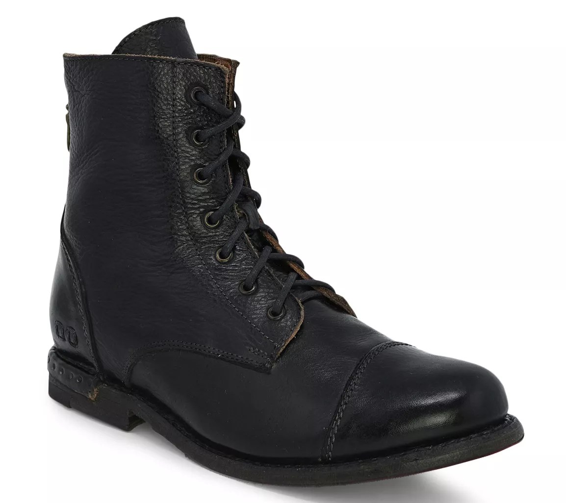 BED STU Leather LaceUp Combat Boots Laurel