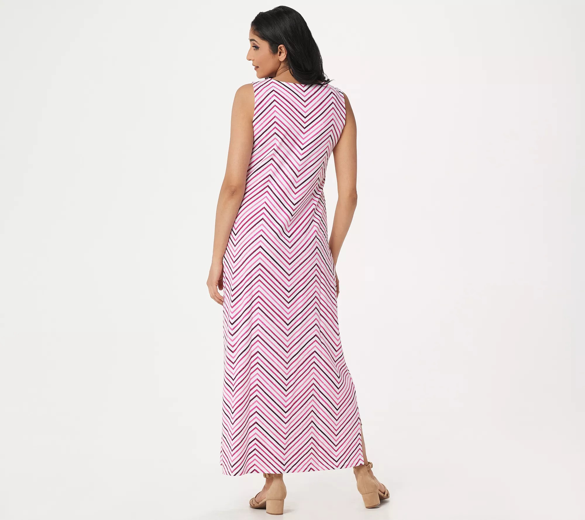"As Is" Denim & Co. Regular Printed Jersey Sleeveless Maxi Dress
