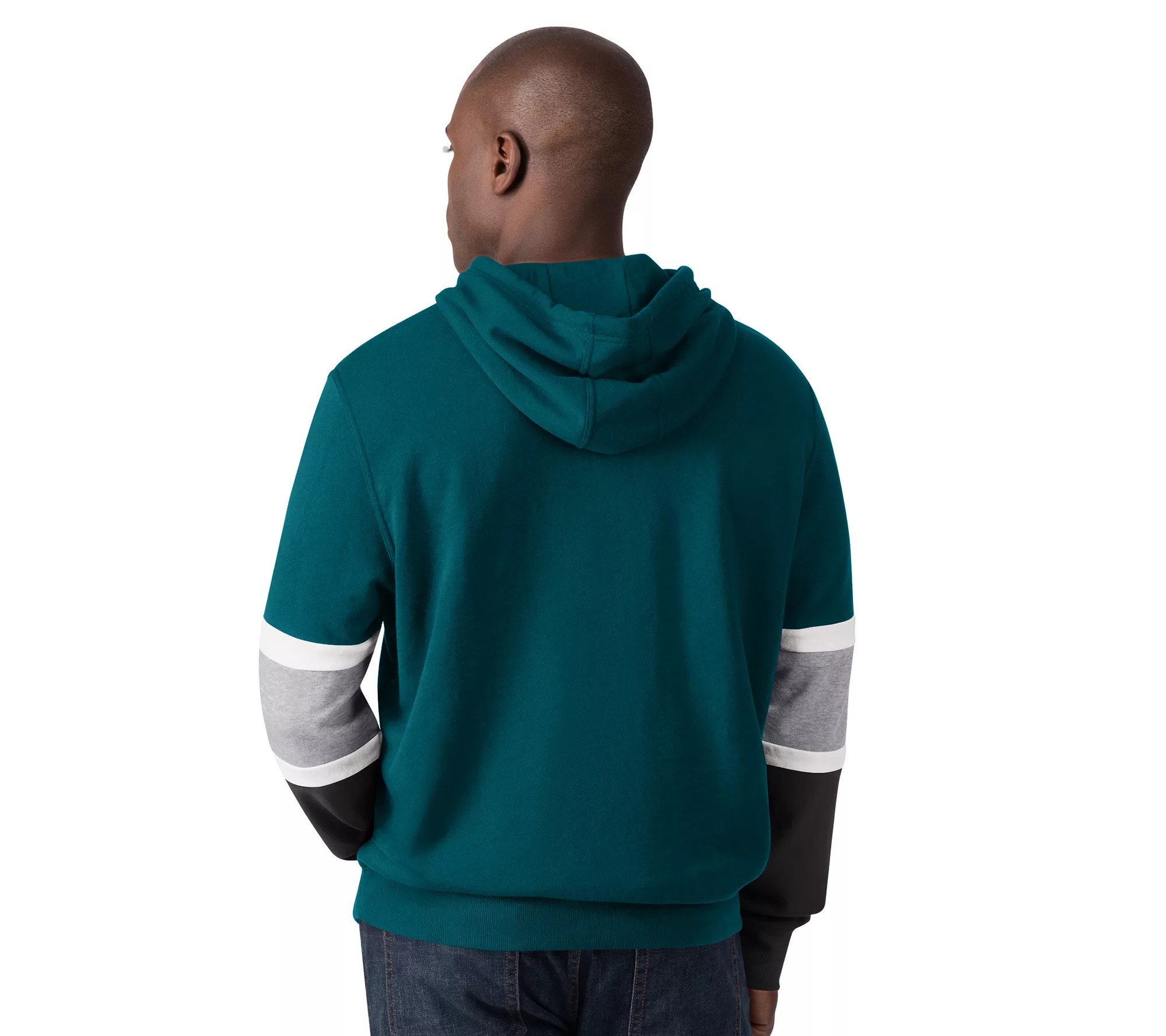 NFL Team Pullover Hoodie with Striped Sleeves