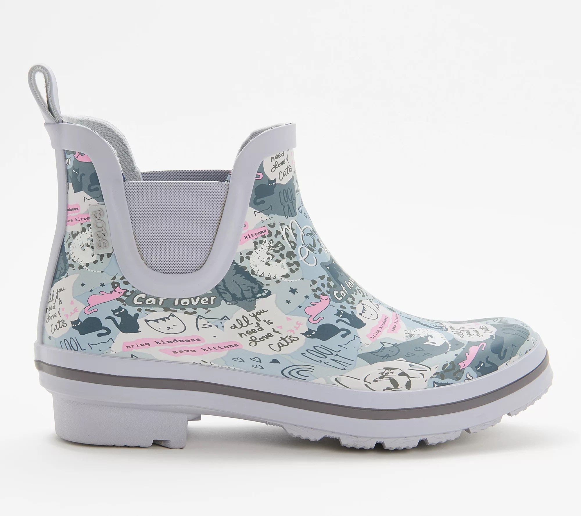 Skechers BOBS Rain Check Waterproof Rain Boots Cat Print