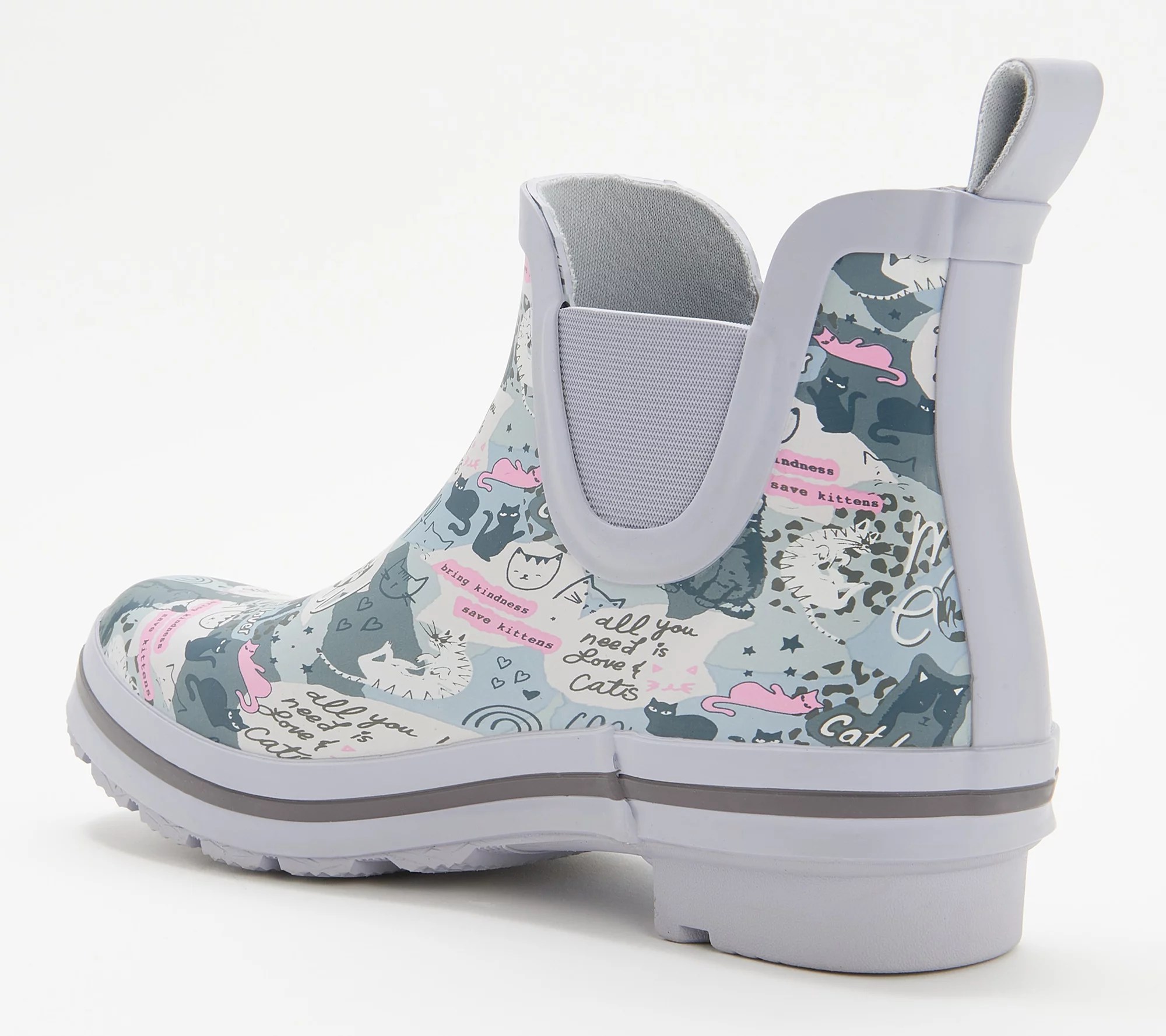 Skechers BOBS Rain Check Waterproof Rain Boots Cat Print
