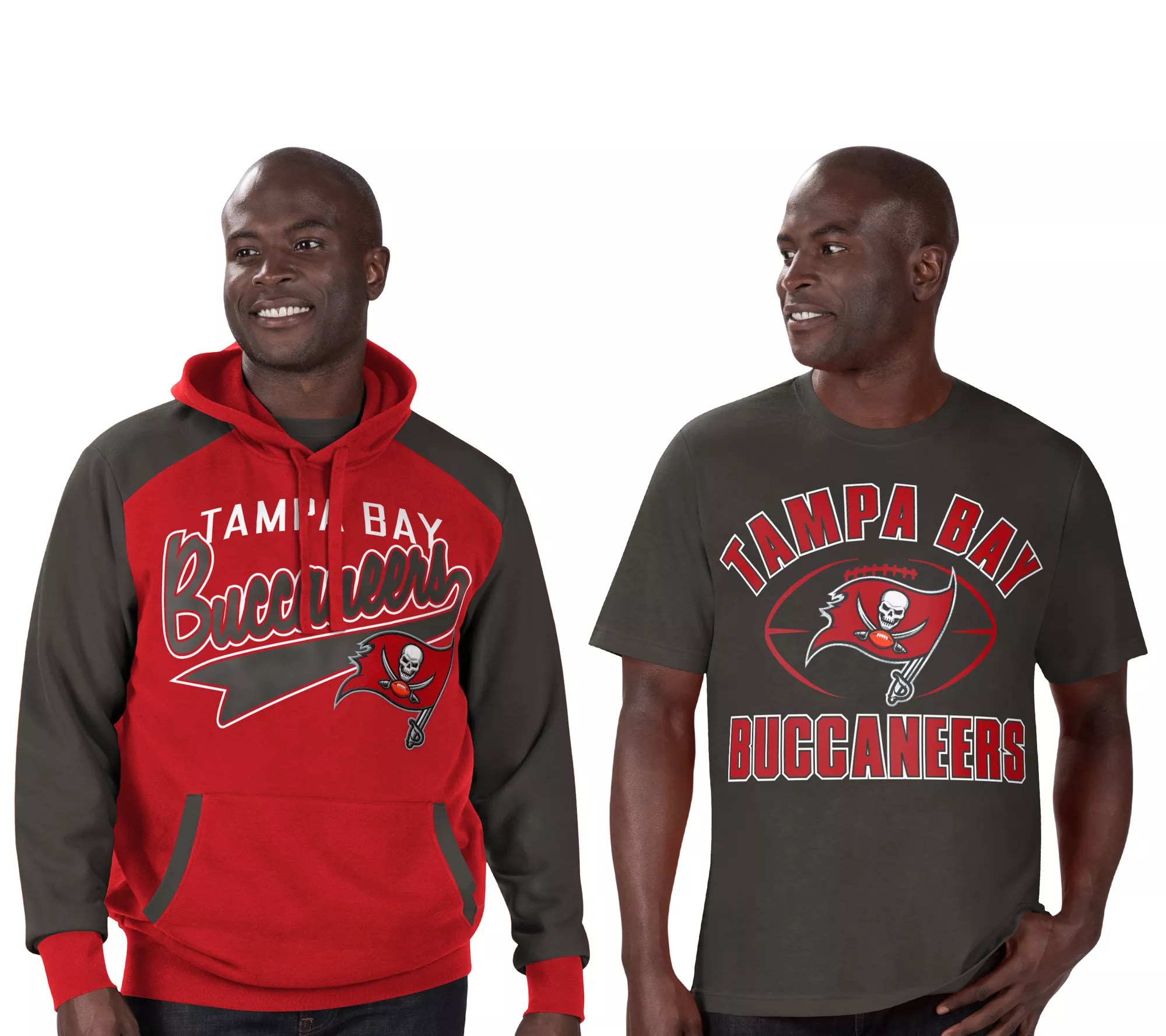 (QVC) NFL Team Pullover Hoodie and TShirt