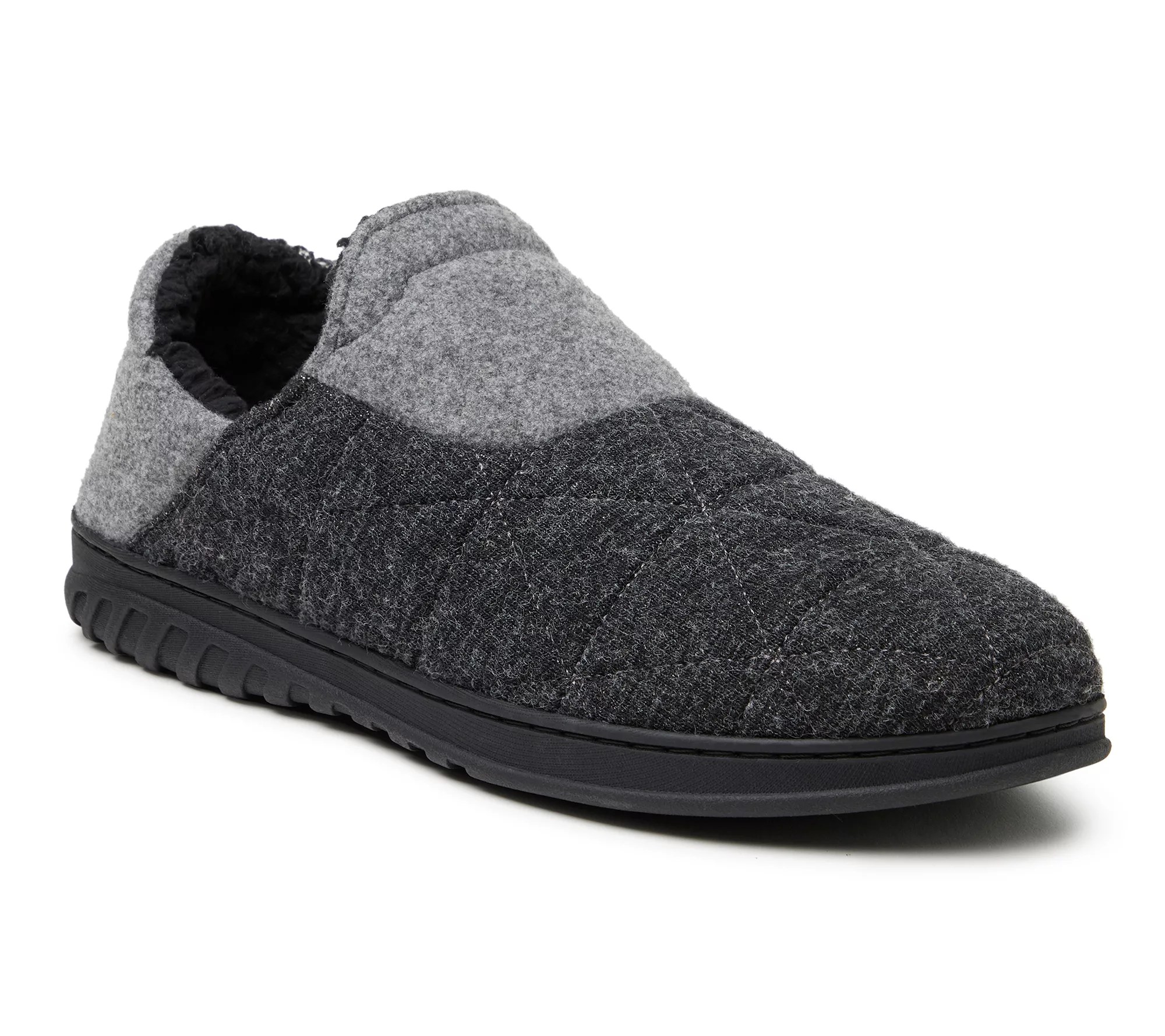 Dearfoams Men's Felted Microwool and Knit Closed Back Slippers