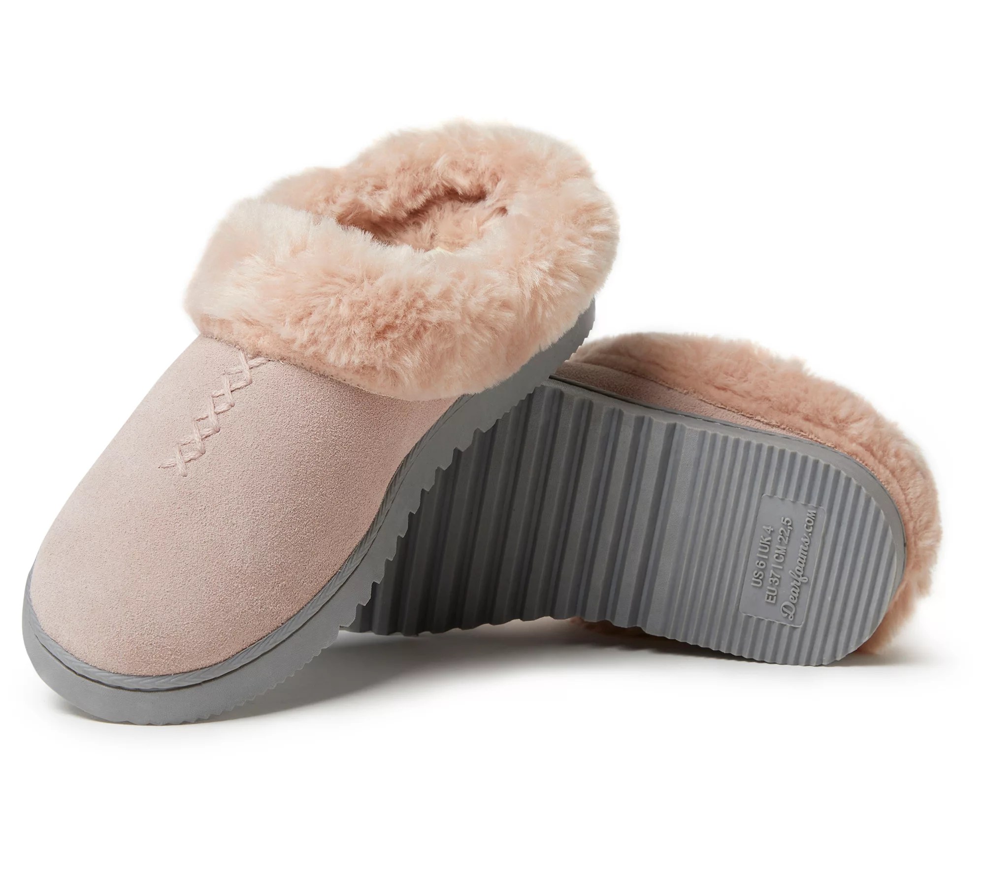 Dearfoams Women's Suede X Stitch Clog Slippers
