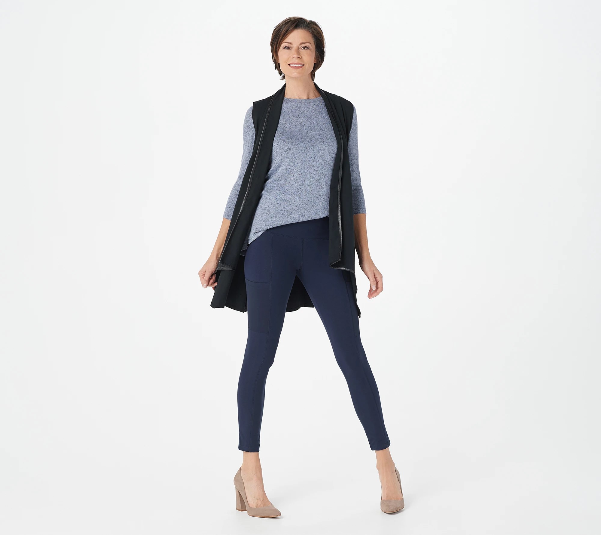 Women with Control Regular Tummy Control Leggings with Mesh Pockets