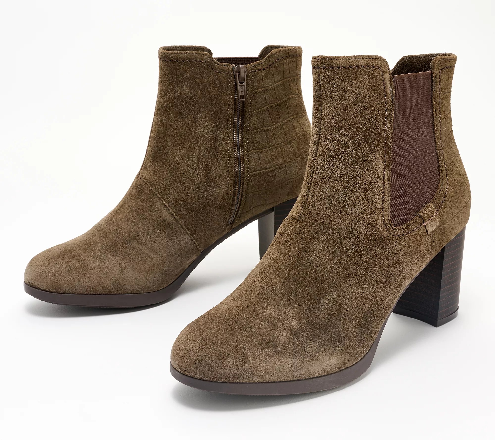 Clarks Collection Leather Ankle Boot - Bayla Rose - QVC.com