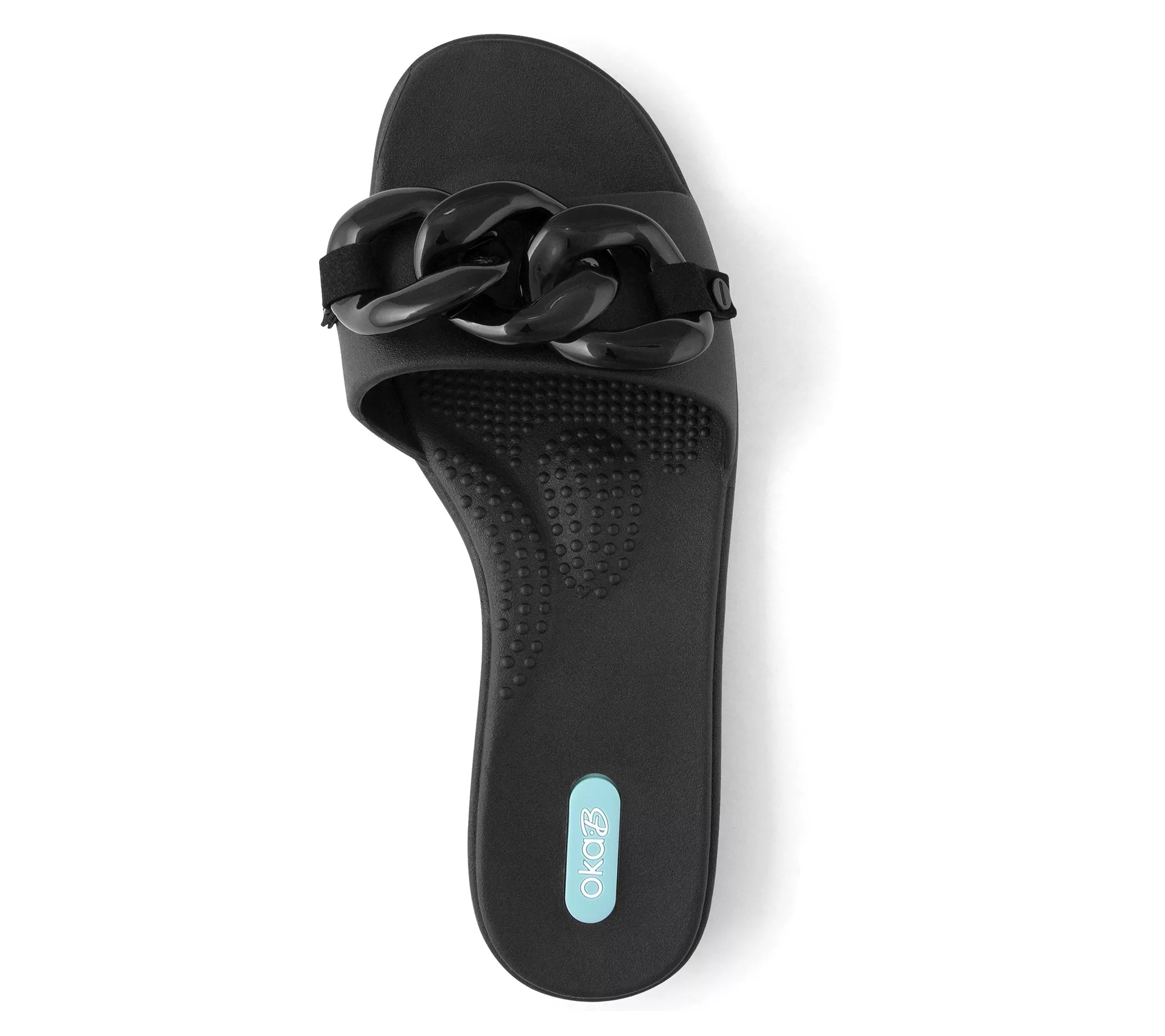 OkaB Chain Embellished Slide Sandals Moira