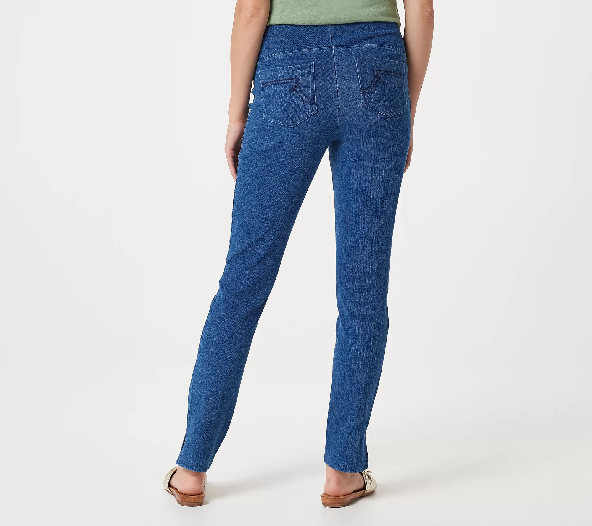 Women with Control Petite Prime Stretch Denim Pants w/ Back Pockets
