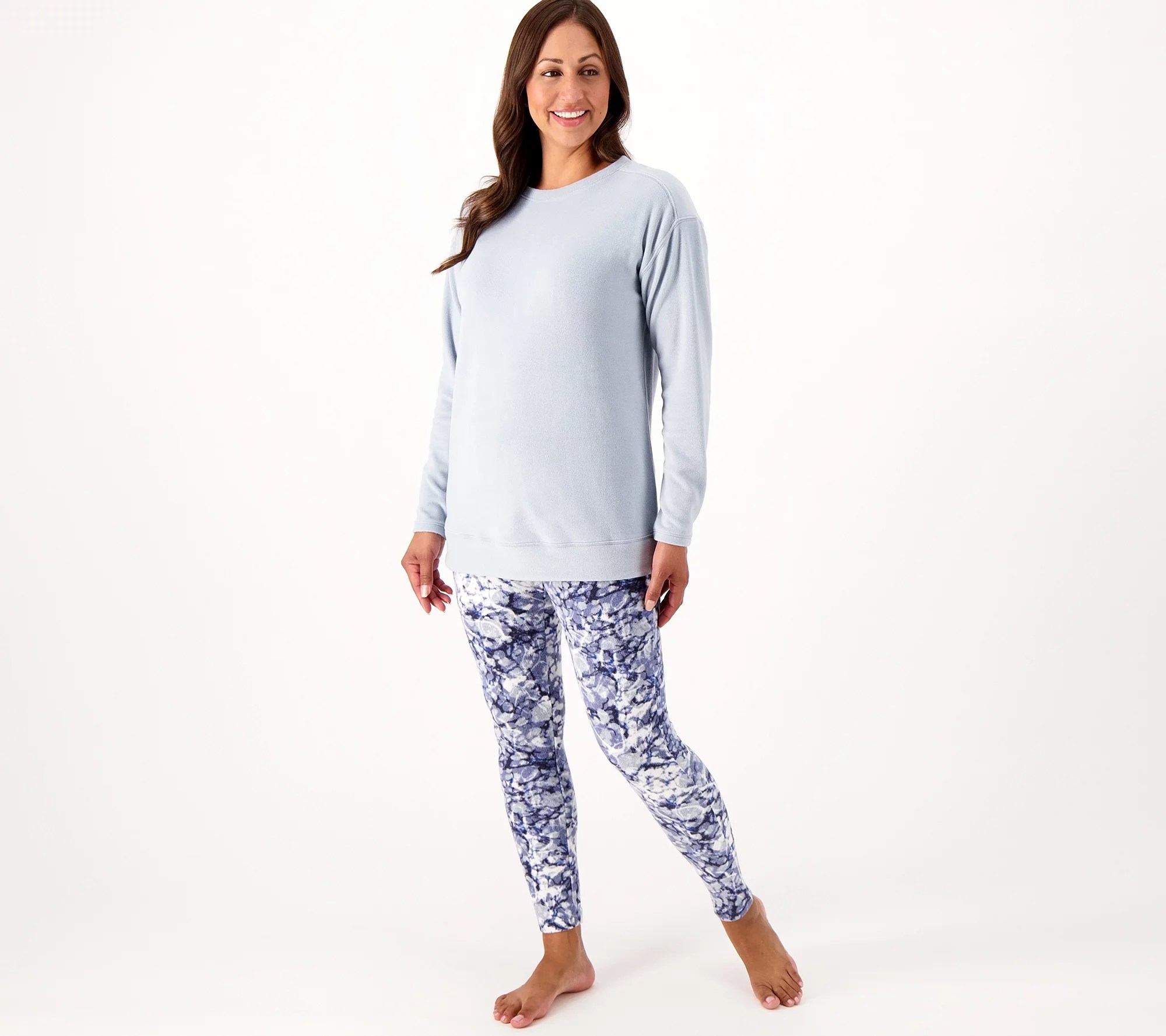zuda Fleece Crew Neck Top & Leggings Lounge Set