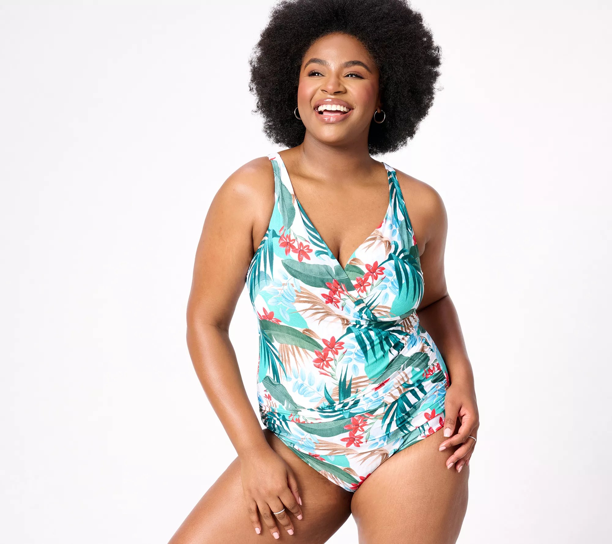 Jantzen Draped Surplice Mailot OnePiece Swimsuit