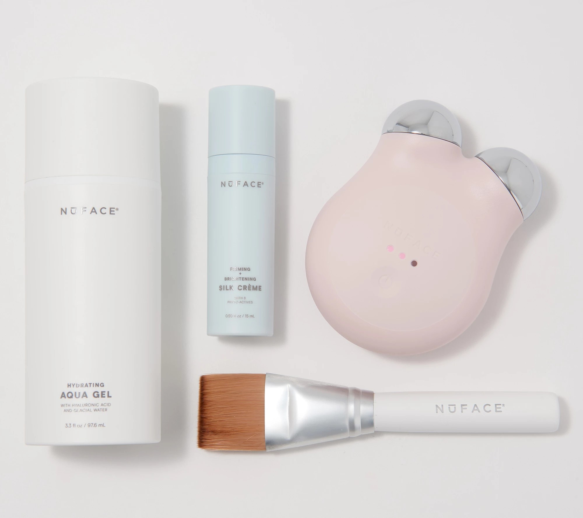NuFACE Mini+ Facial Toning Device with 3.3oz Aqua Gel and Brush
