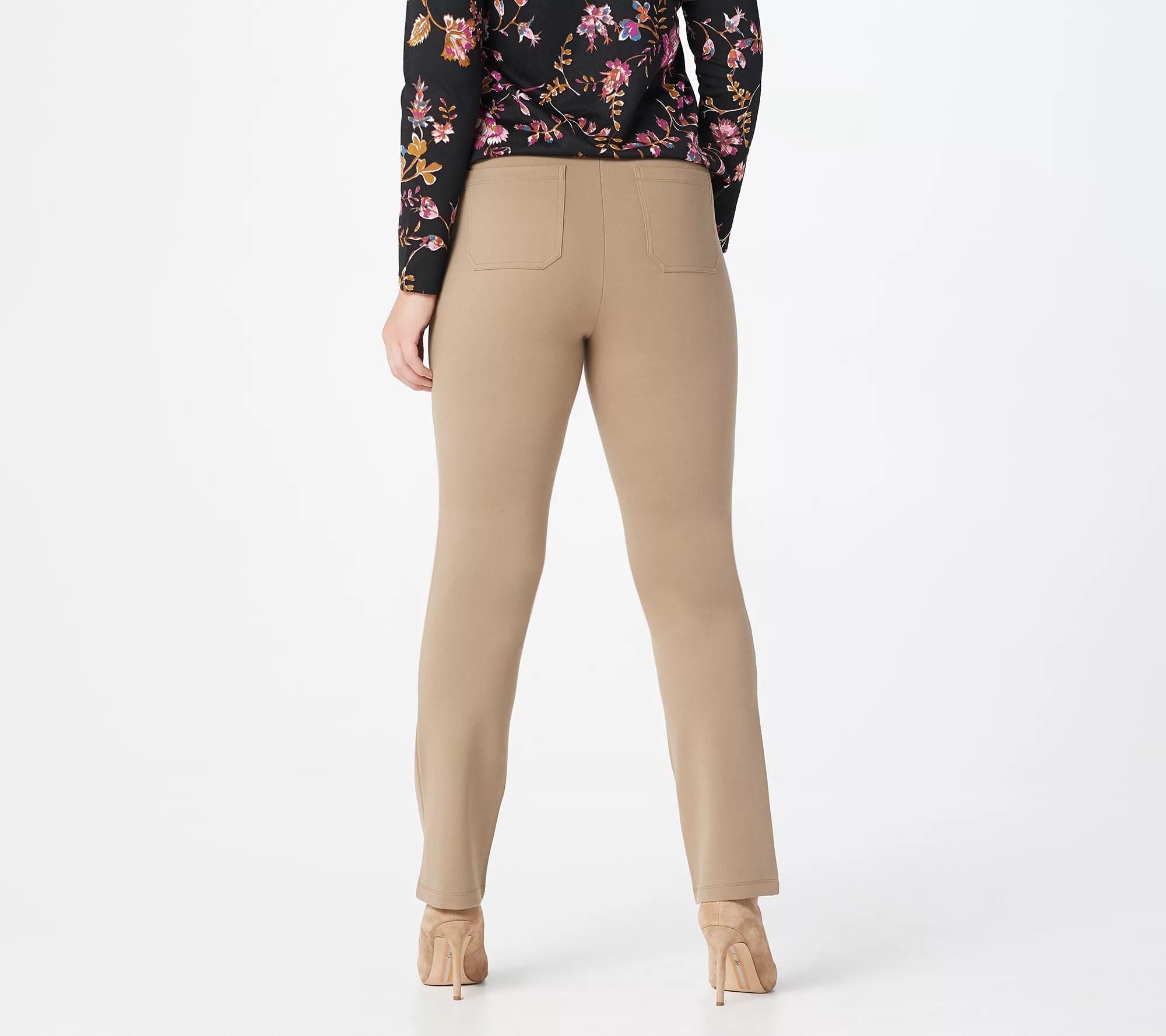 Susan Graver Petite Ponte Straight Leg PullOn Pants