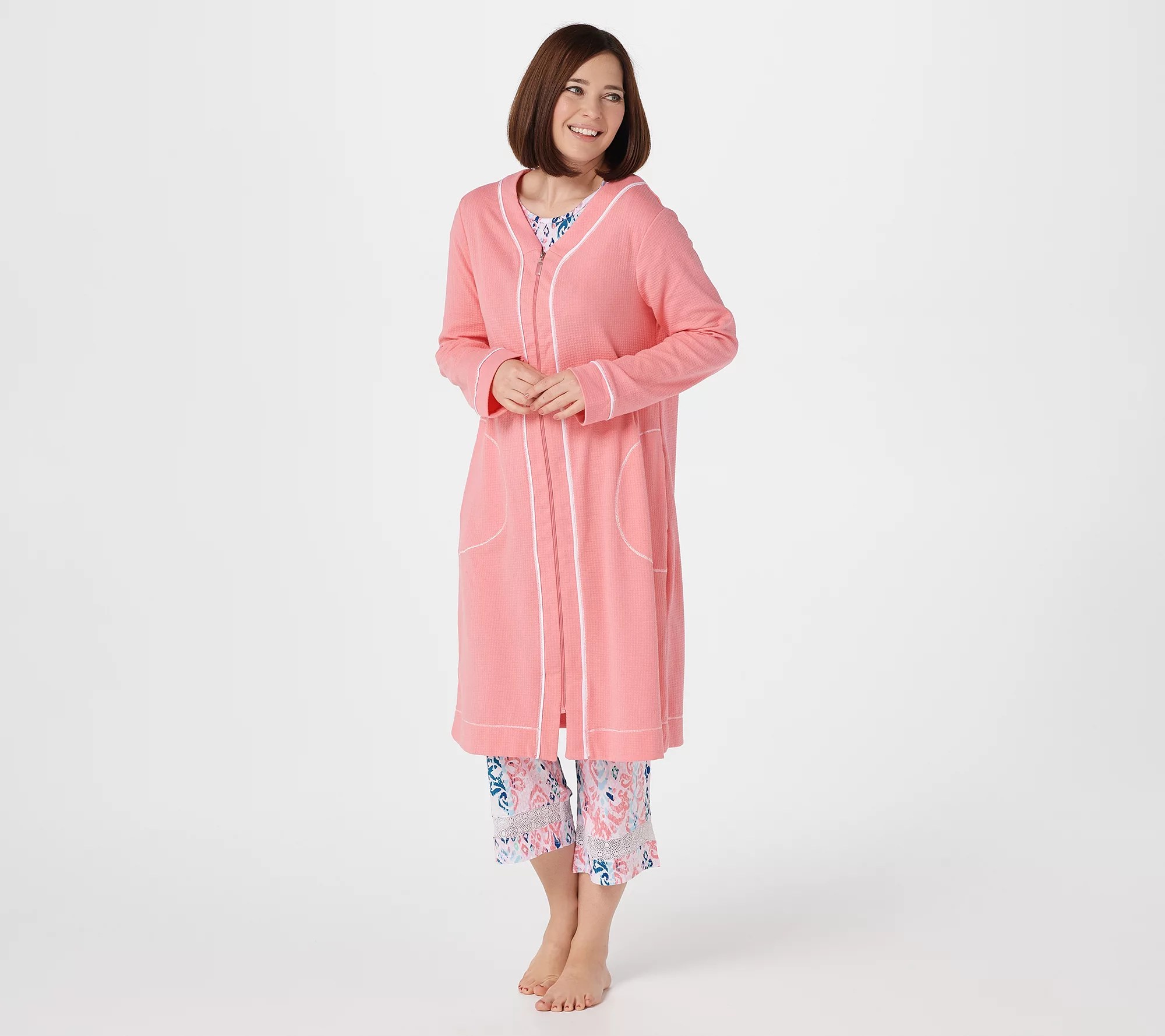 "As Is" Carole Hochman Midi Zip Spa Robe