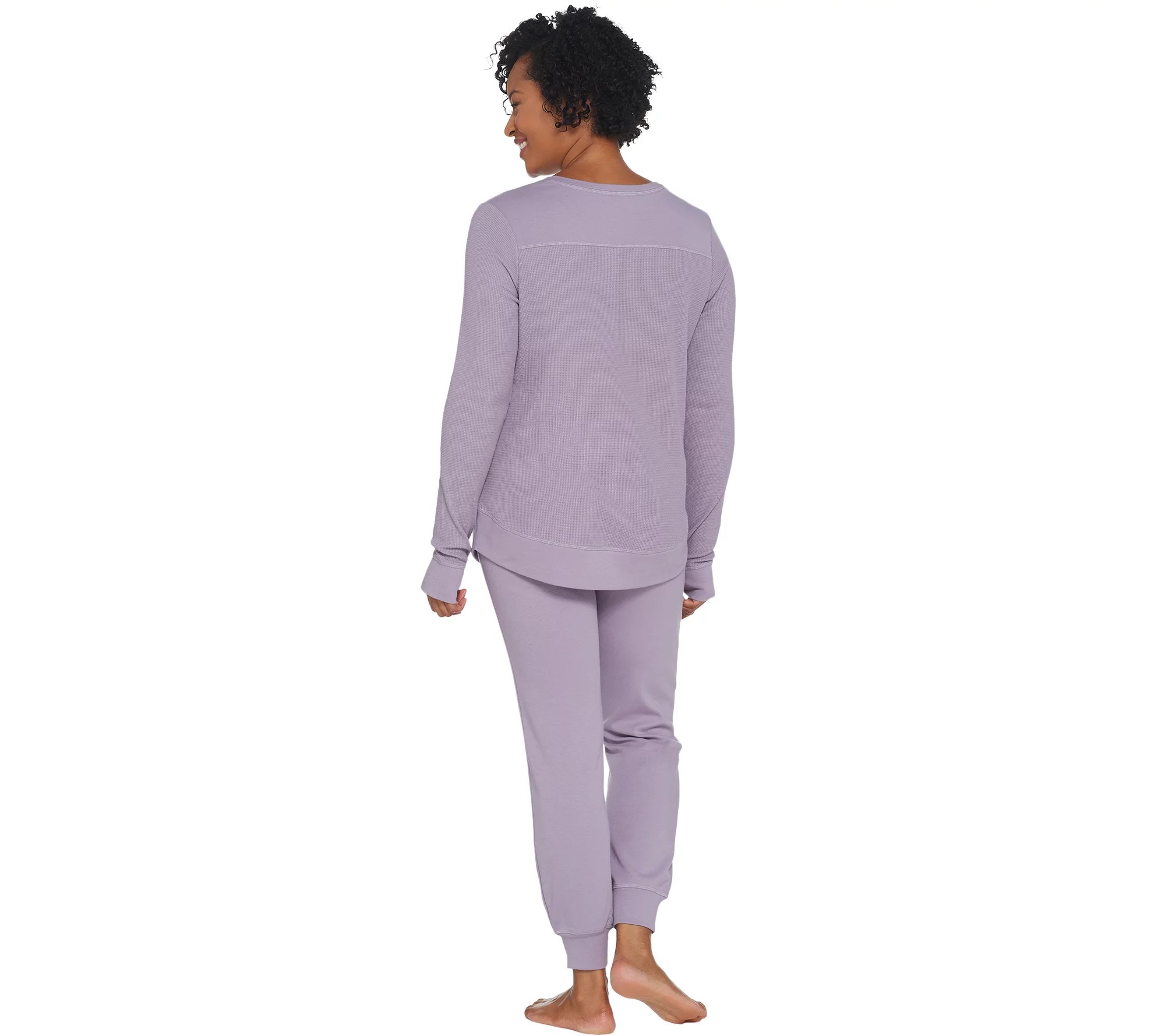 AnyBody Regular Cozy Knit Waffle Pajama Set