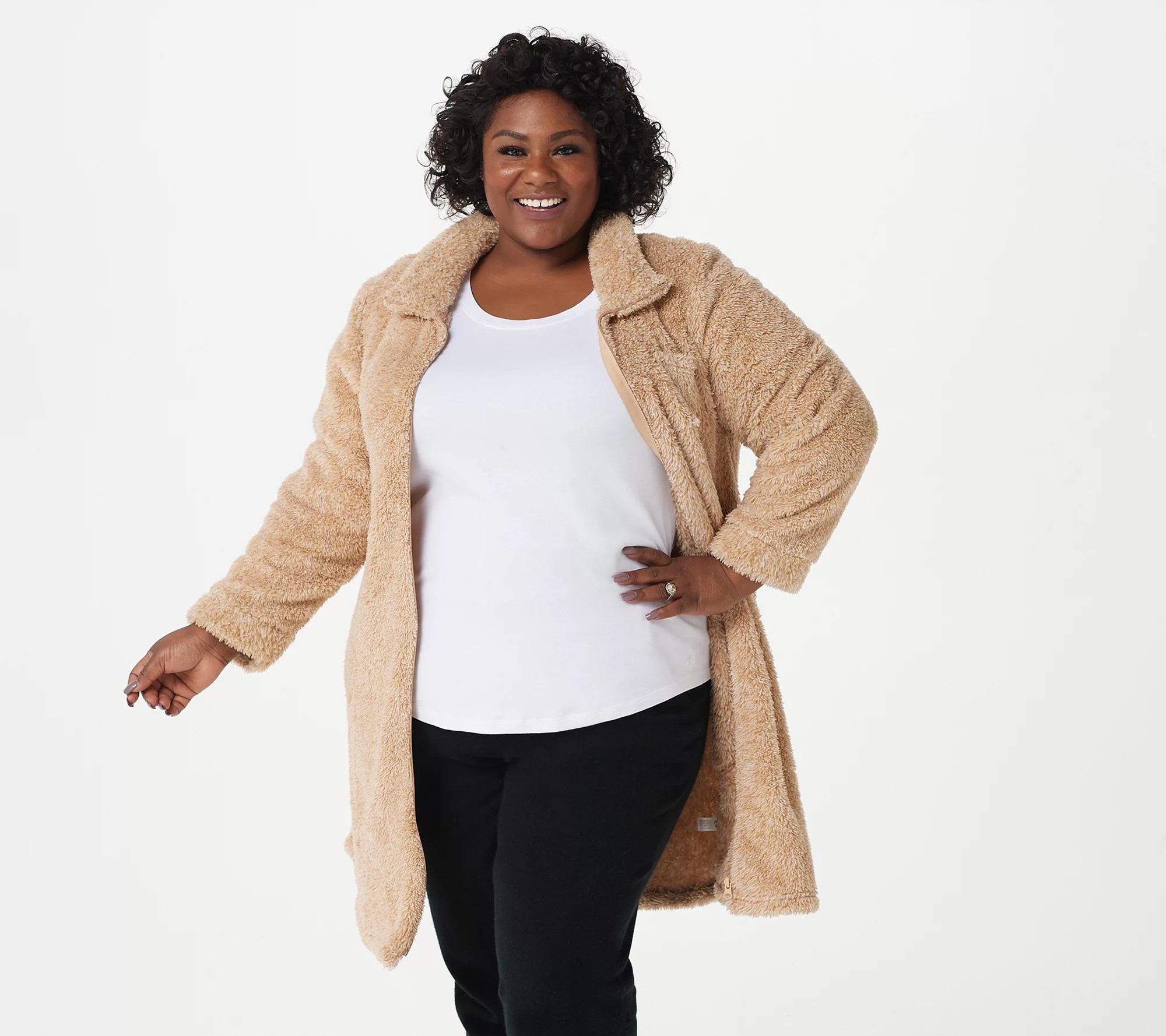 Koolaburra by UGG Cozy Heathered Shaggy Plush Zip Robe