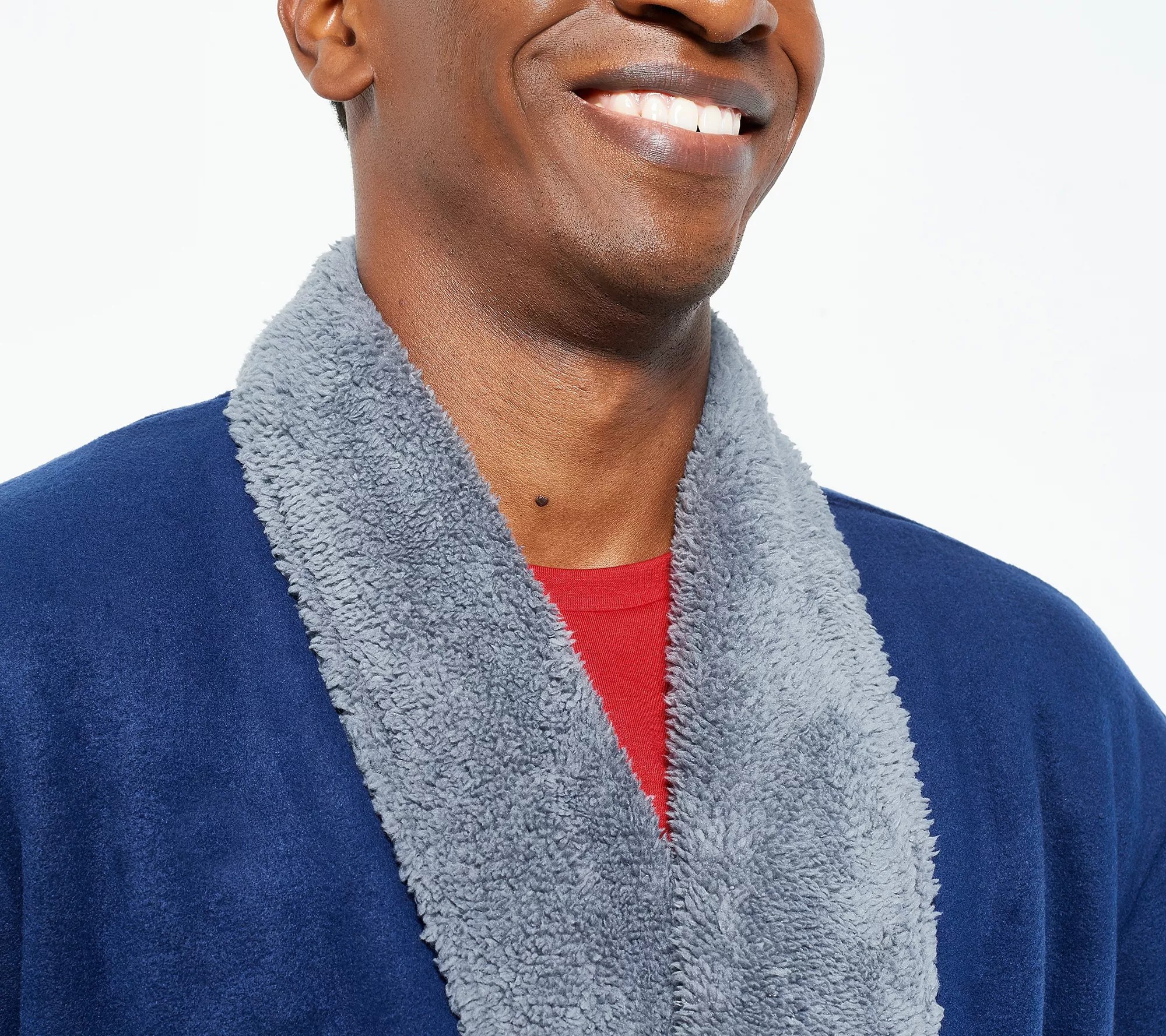 Cuddl Duds Men's Fleece Bonded Sherpa Wrap Robe